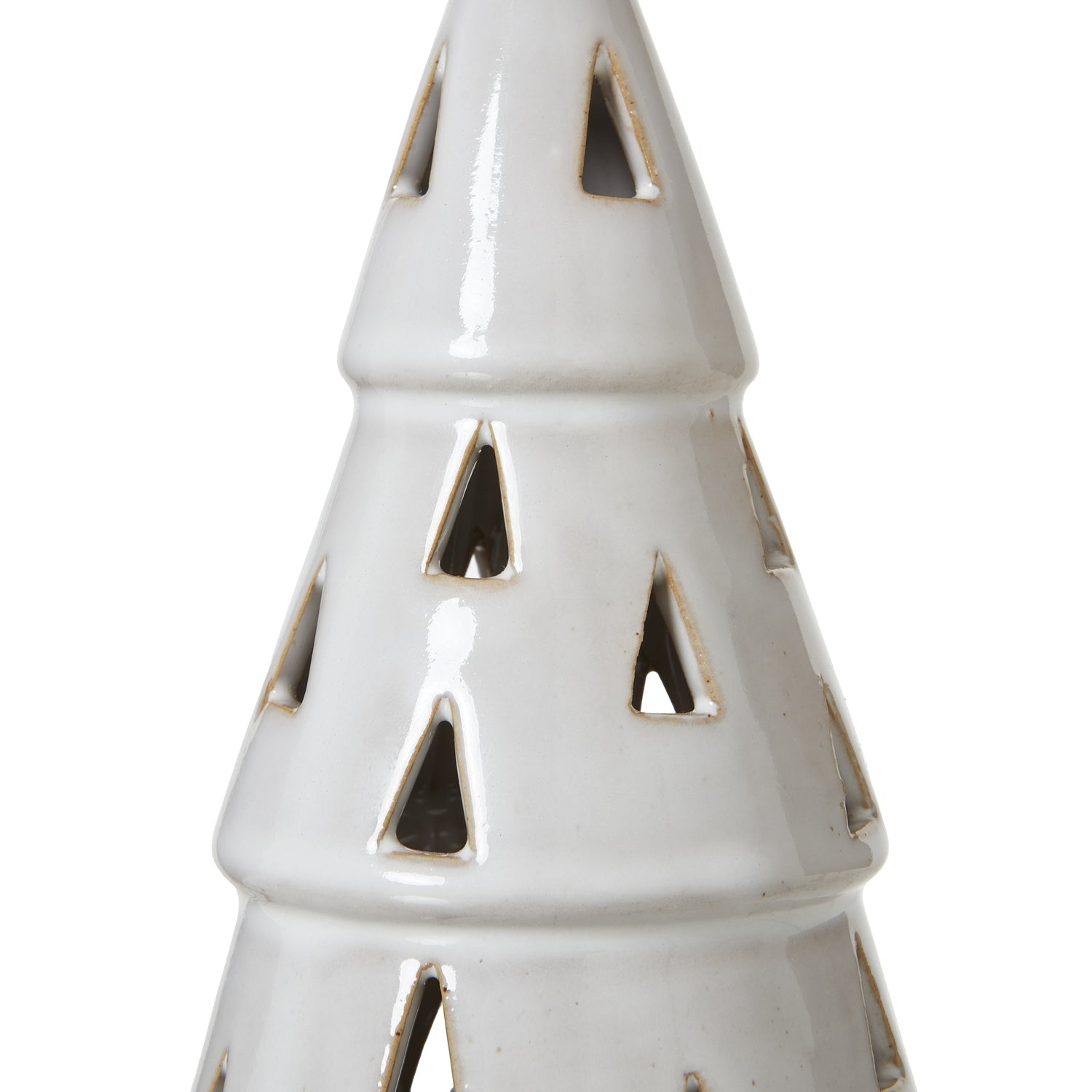 White Ceramic Cut-Out Tree With LED Lights - 2 Sizes