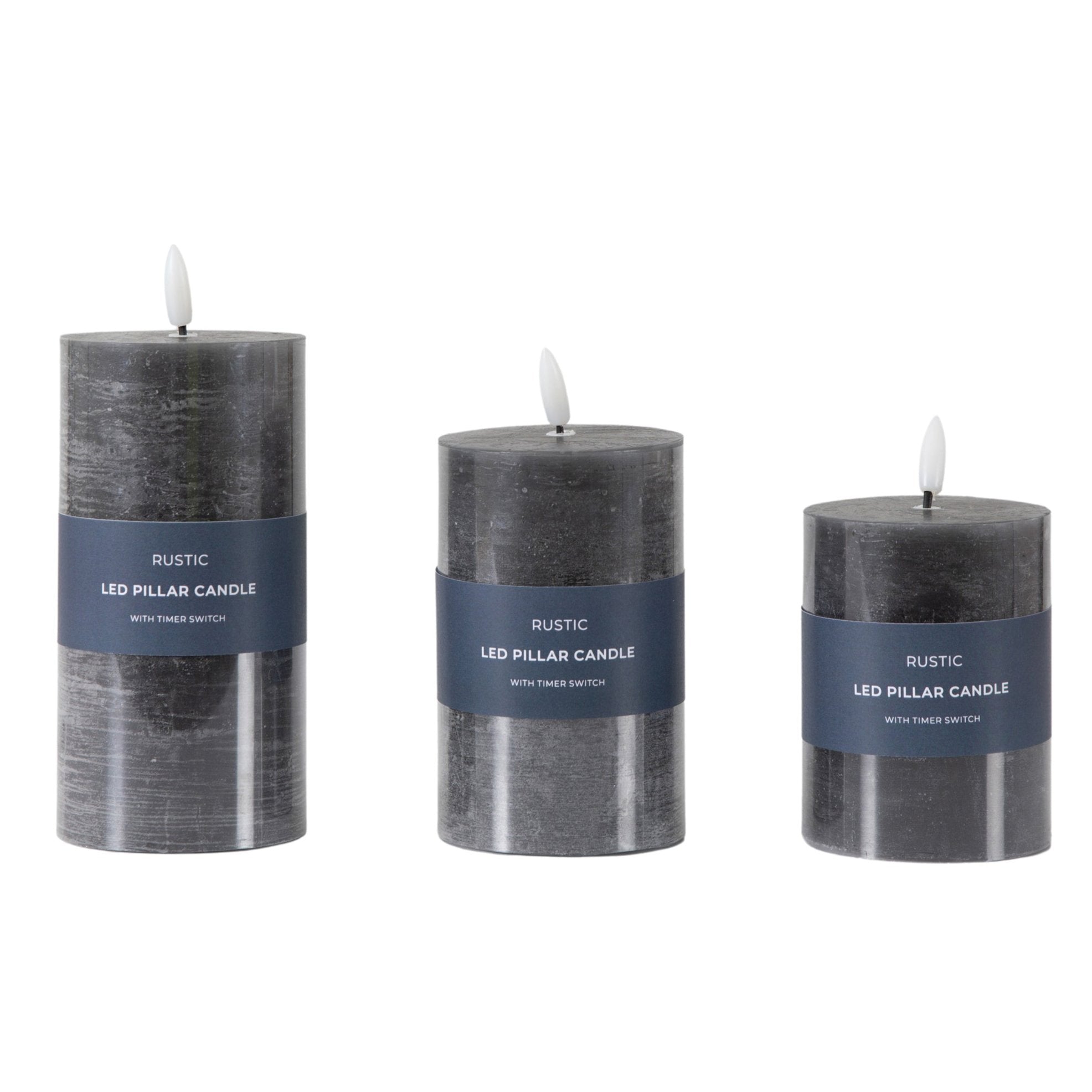 LED Candle Rustic Slate (Set of 3)