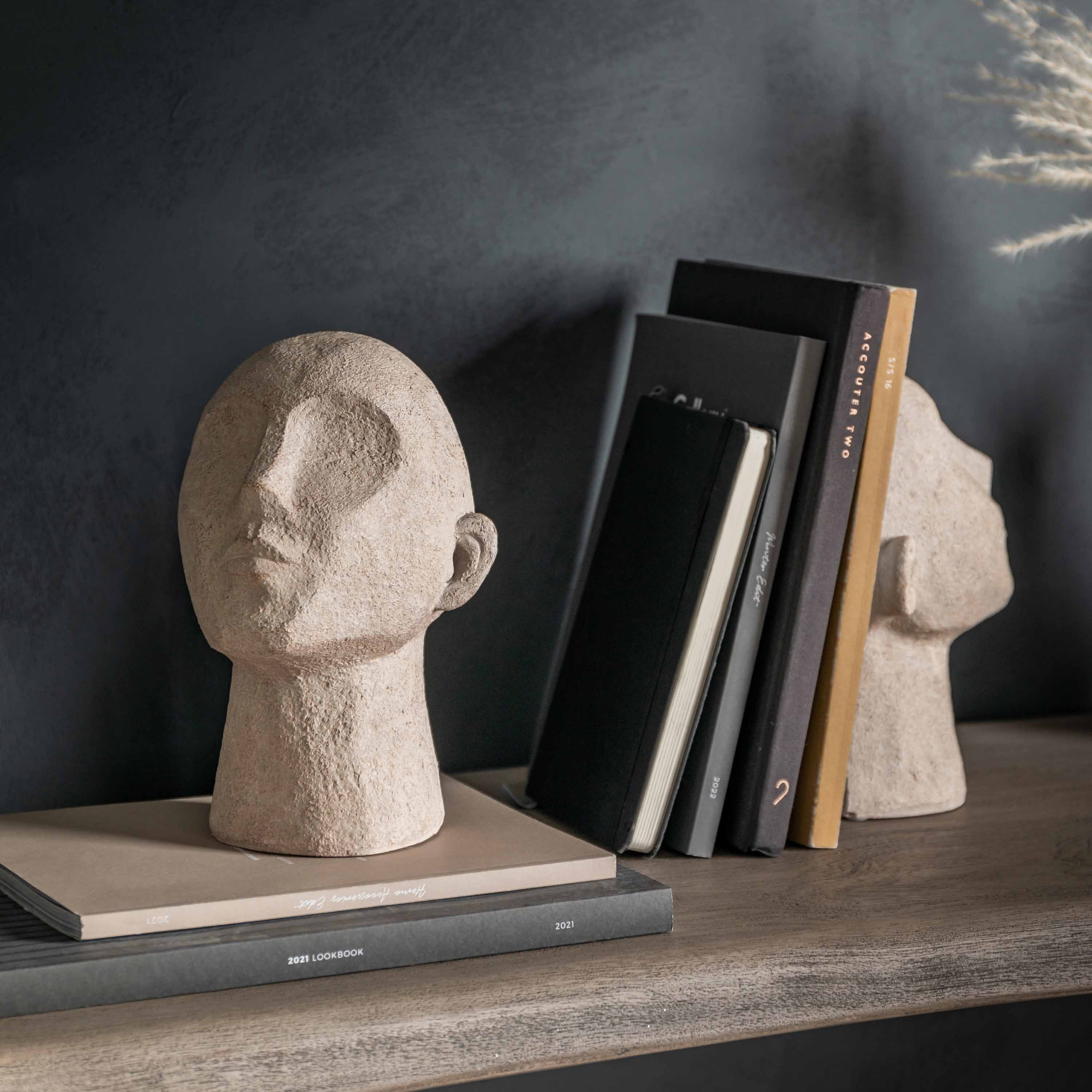 Head Bookends Cream (Set of 2)