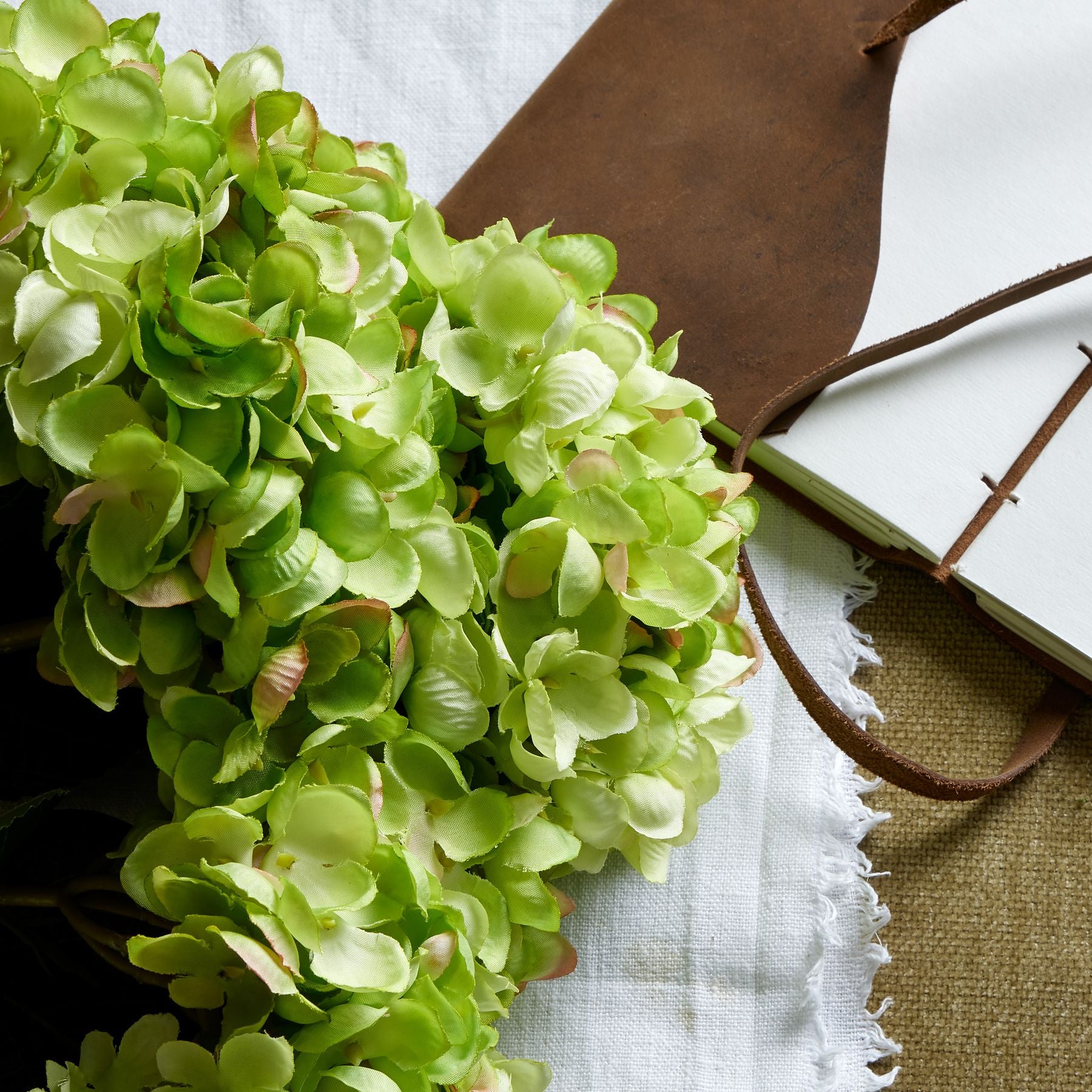 Faux Green Hydrangea Bunch