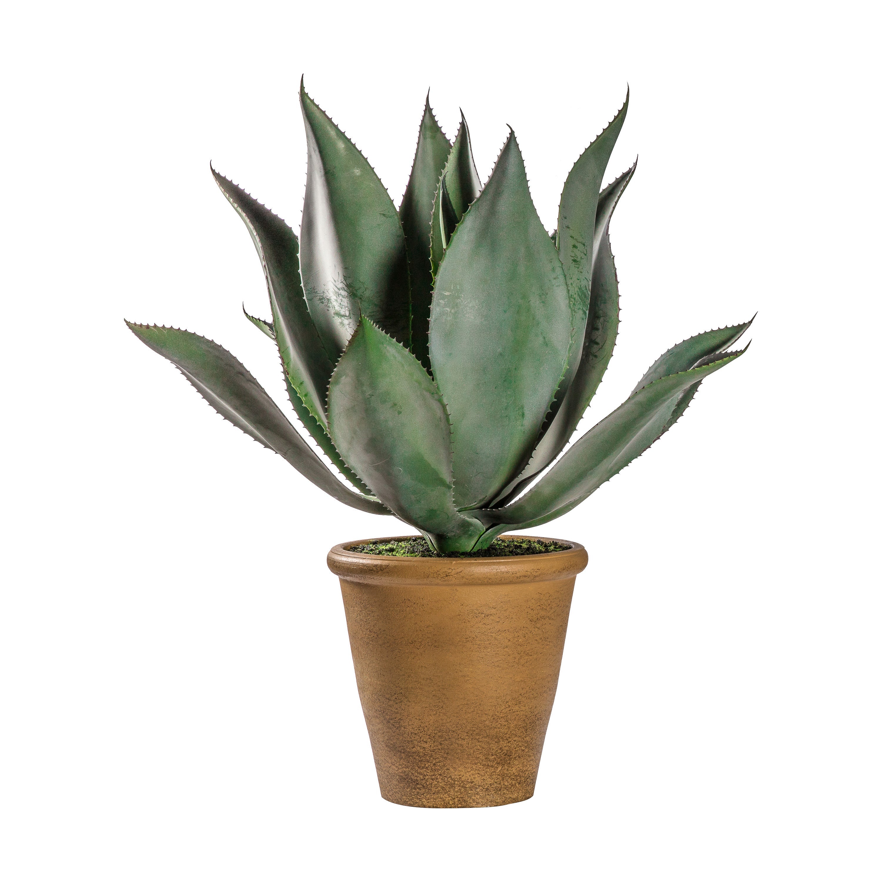 Aloe Vera Faux Plant with Wide Leaves in Pot