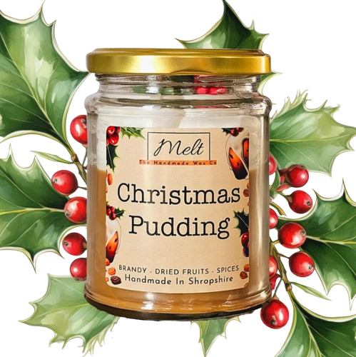 Melt Jam Jar Candle - Christmas Pudding