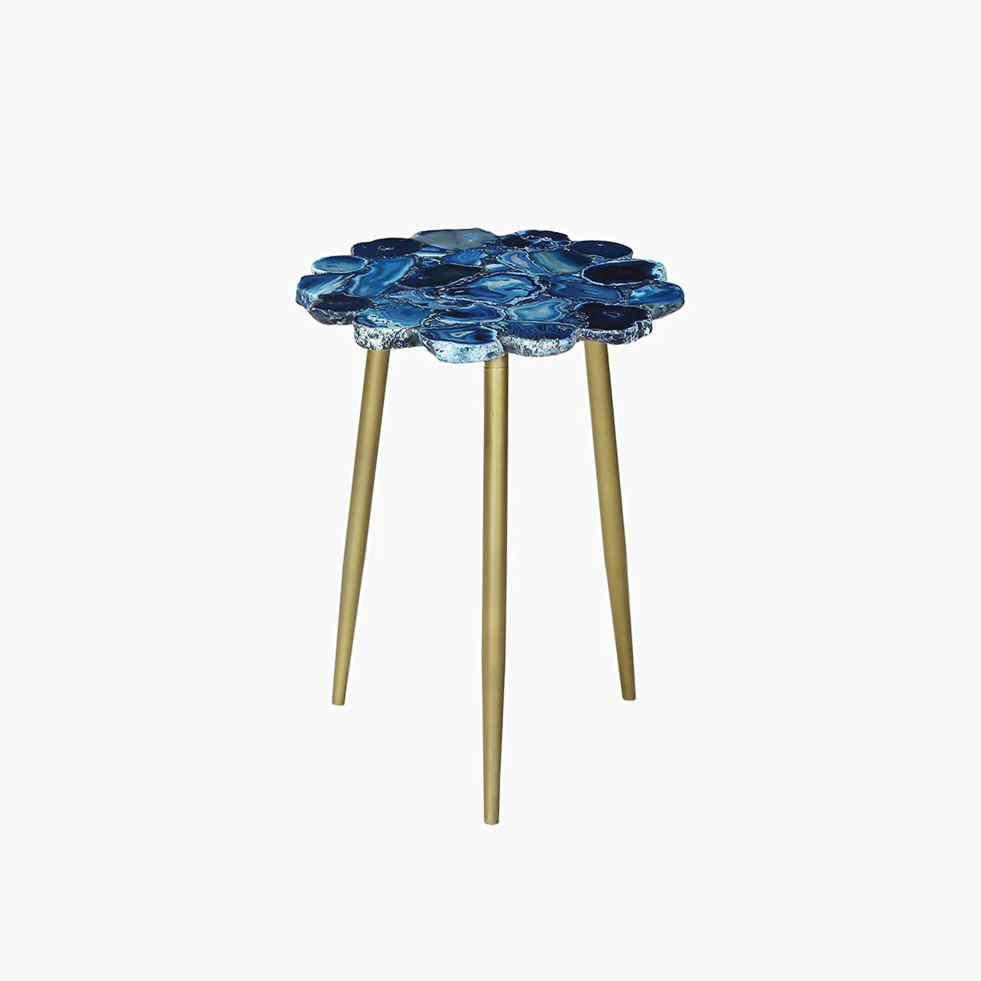 Blue Agate End Table with Tripod Legs