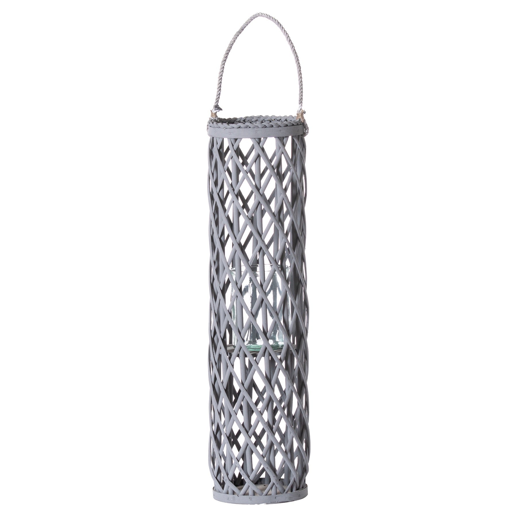 Grey Standing Wicker Lanterns - 4 Styles & Heart