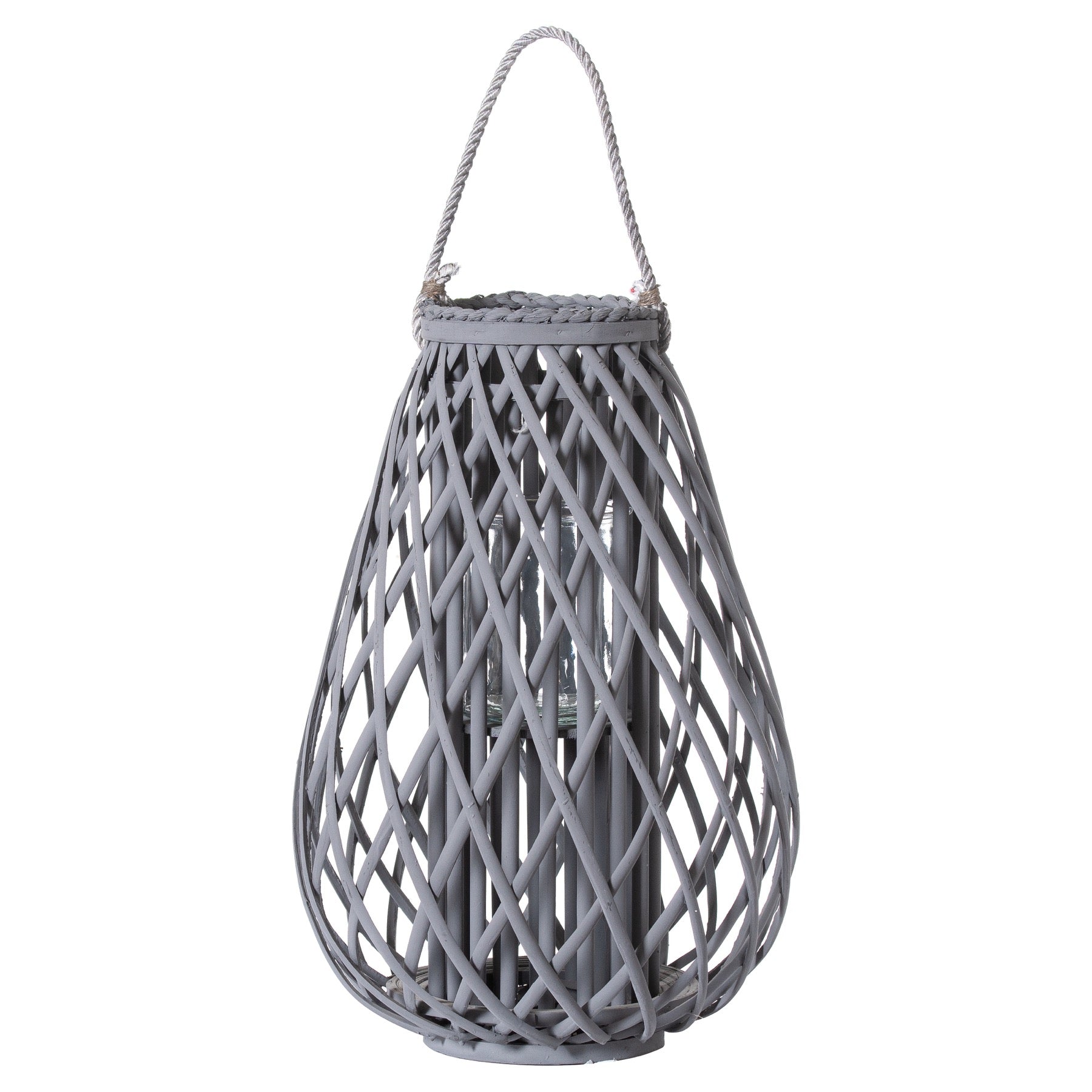 Grey Standing Wicker Lanterns - 4 Styles & Heart