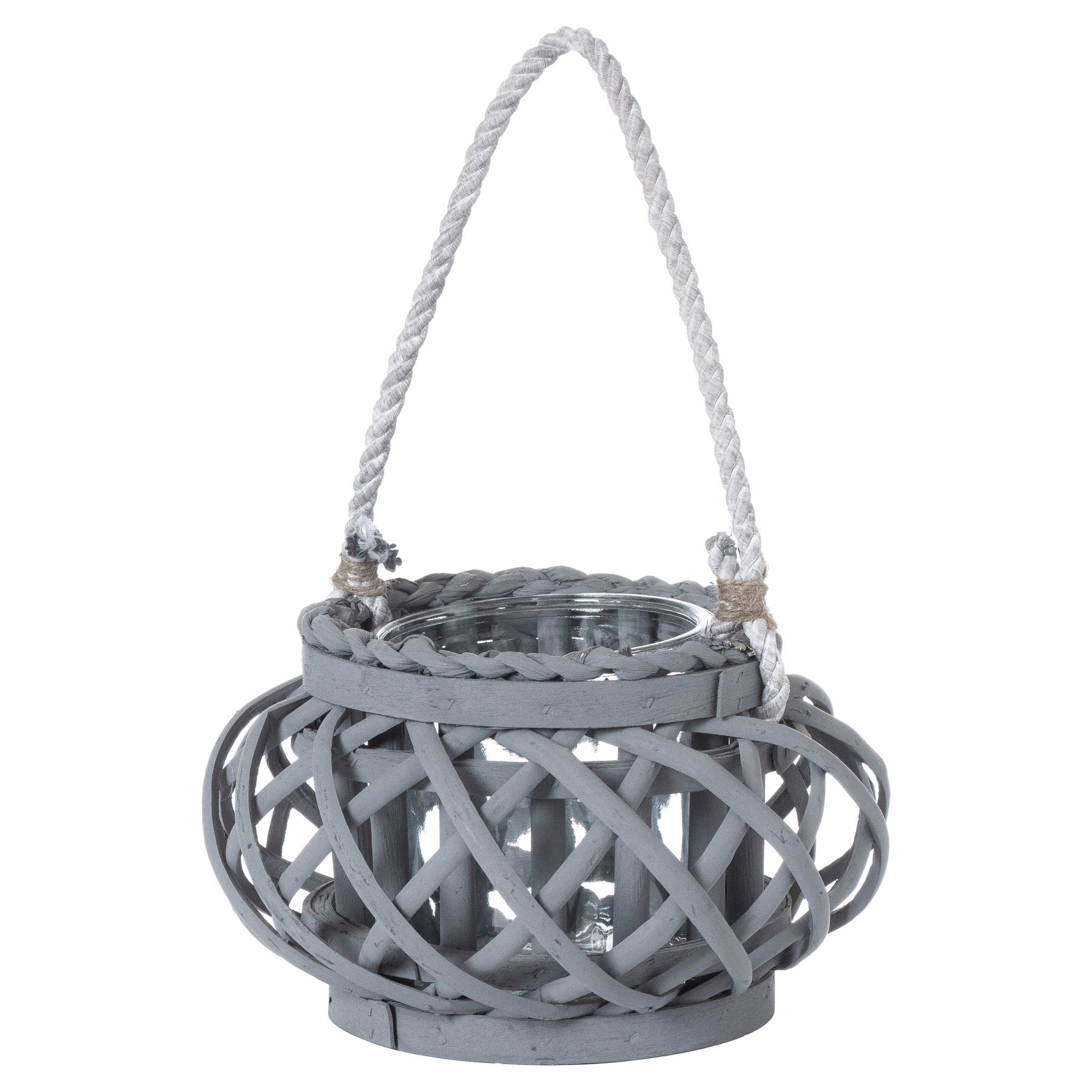 Grey Standing Wicker Lanterns - 4 Styles & Heart