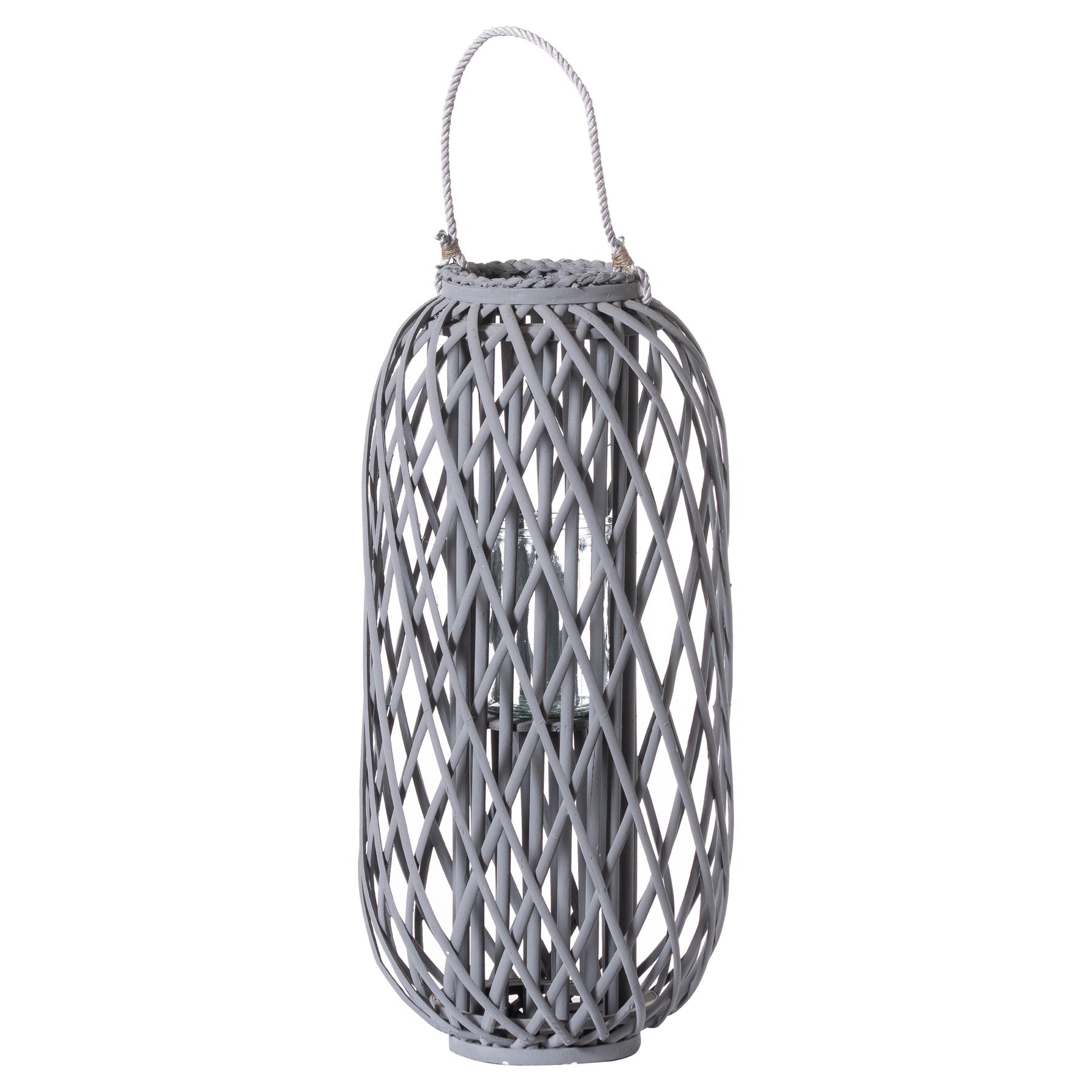 Grey Standing Wicker Lanterns - 4 Styles & Heart