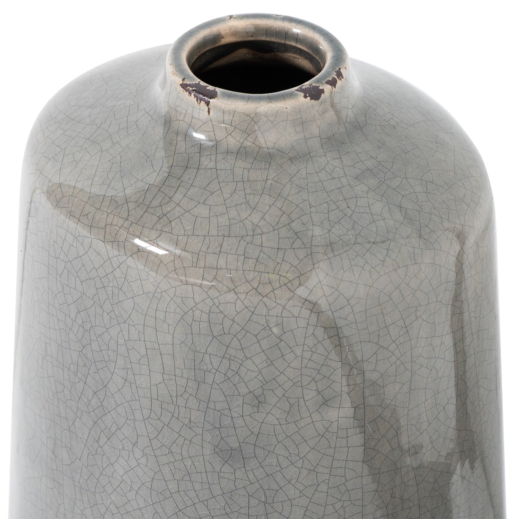 Garda Glazed Liv Vase - 28cm - White/Green/Grey