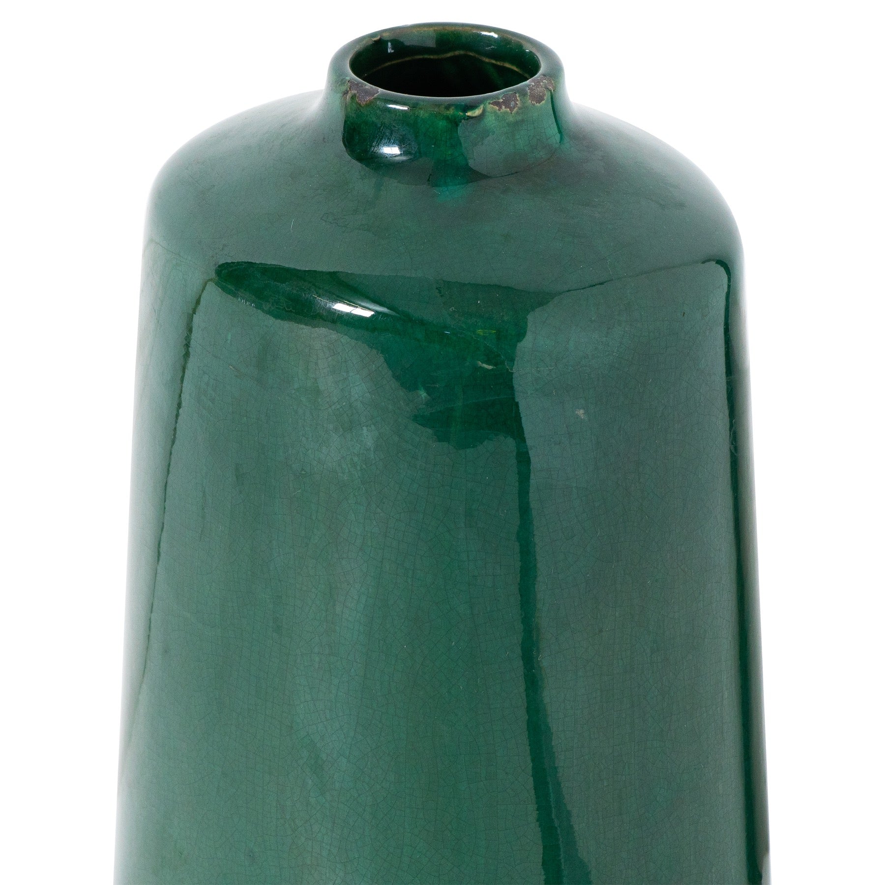 Garda Glazed Liv Vase - 28cm - White/Green/Grey