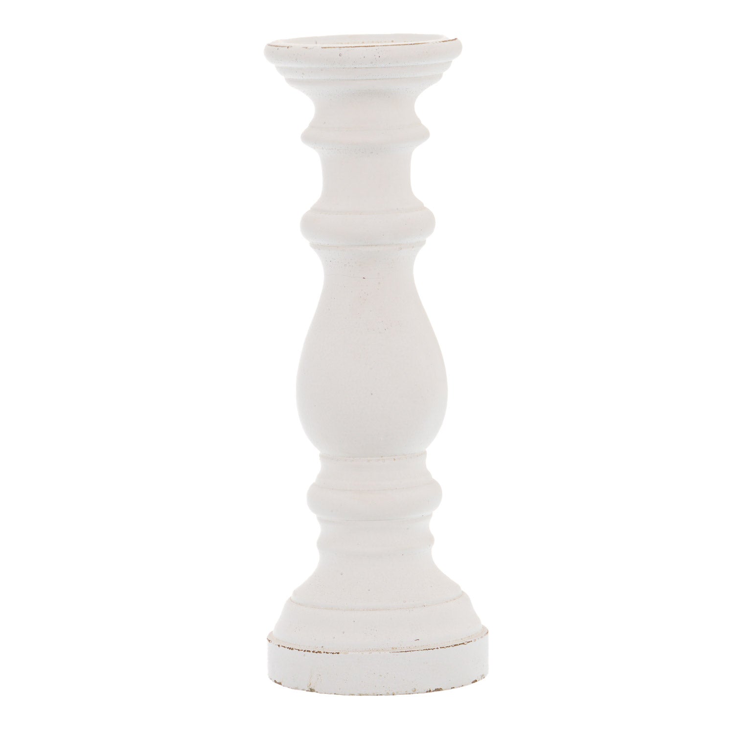 Matt White Ceramic Column Candle Holder - 3 Sizes