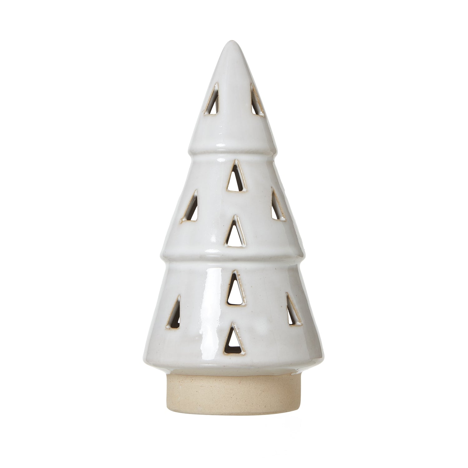 White Ceramic Cut-Out Tree With LED Lights - 2 Sizes