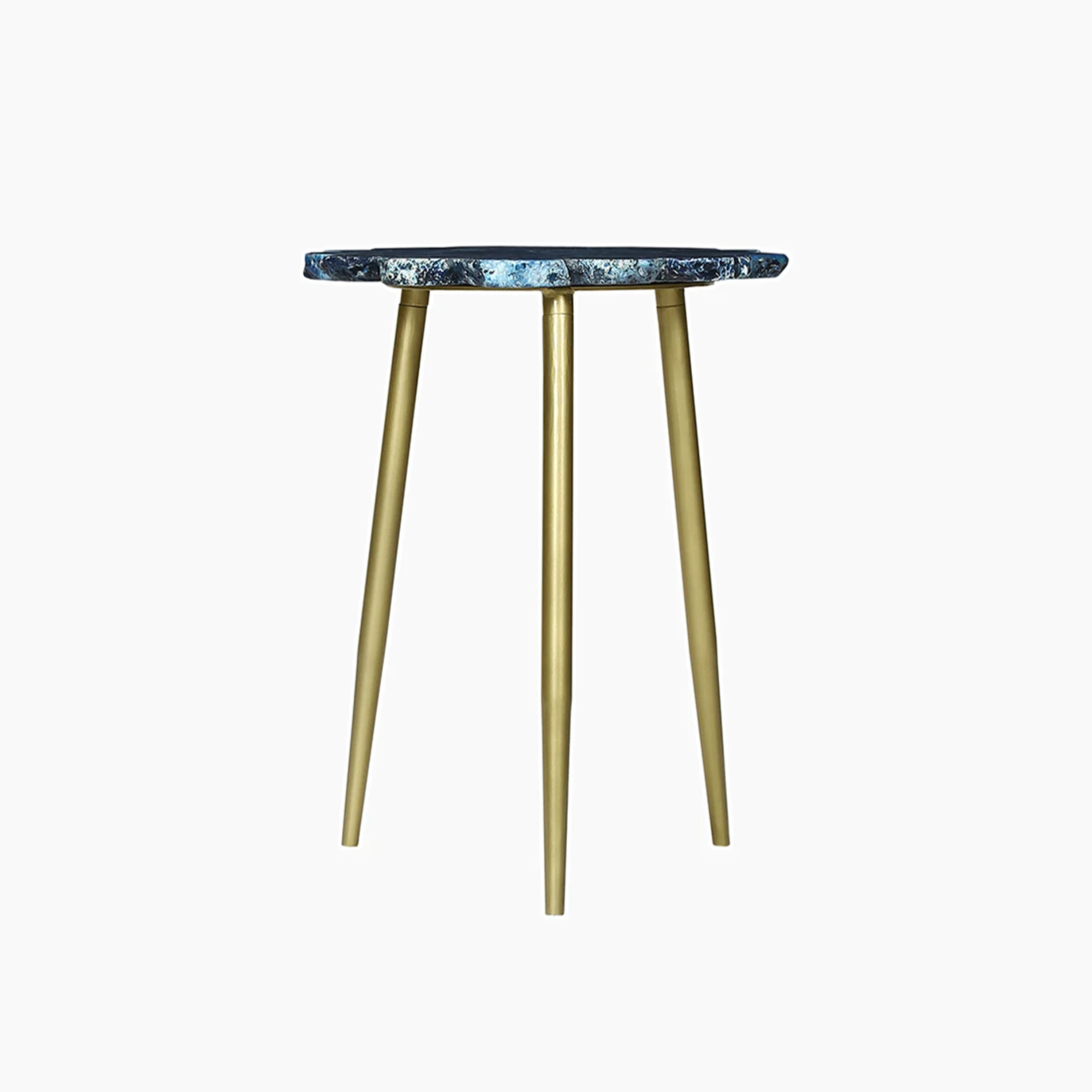 Blue Agate End Table with Tripod Legs