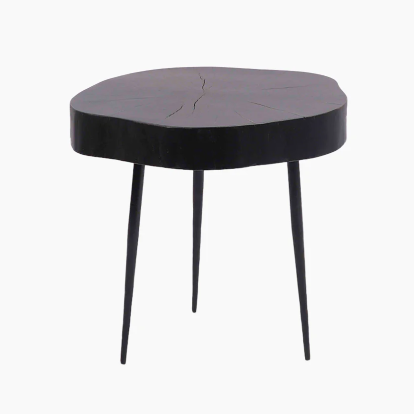 Mid-Century Modern End Table with Black Finish