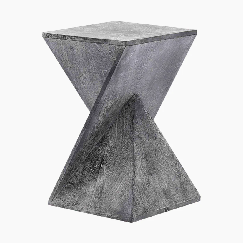 Z-Shaped Mango Wood End Table