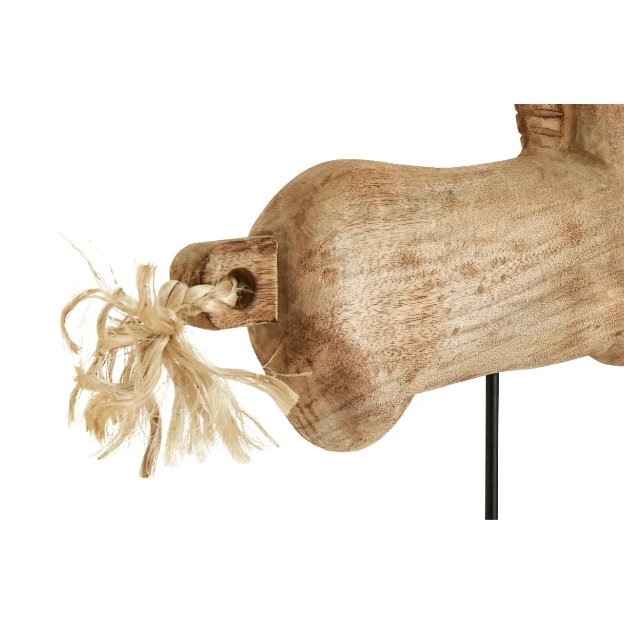 NATURAL WOOD HORSE SCULPTURE