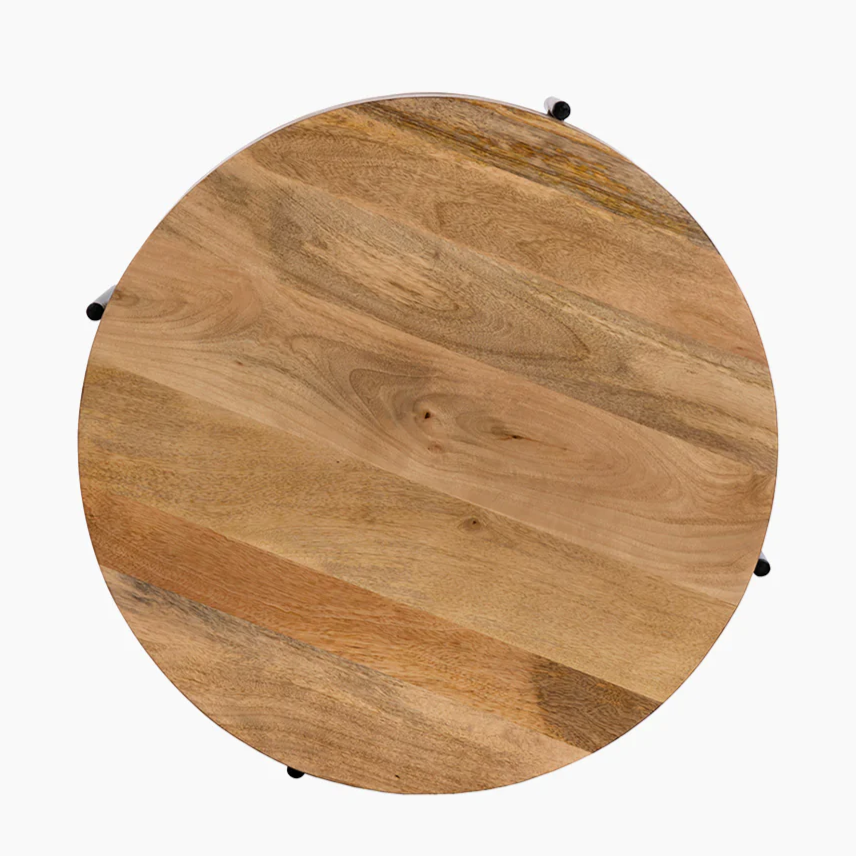 Natural Mango Wood Round Coffee Table