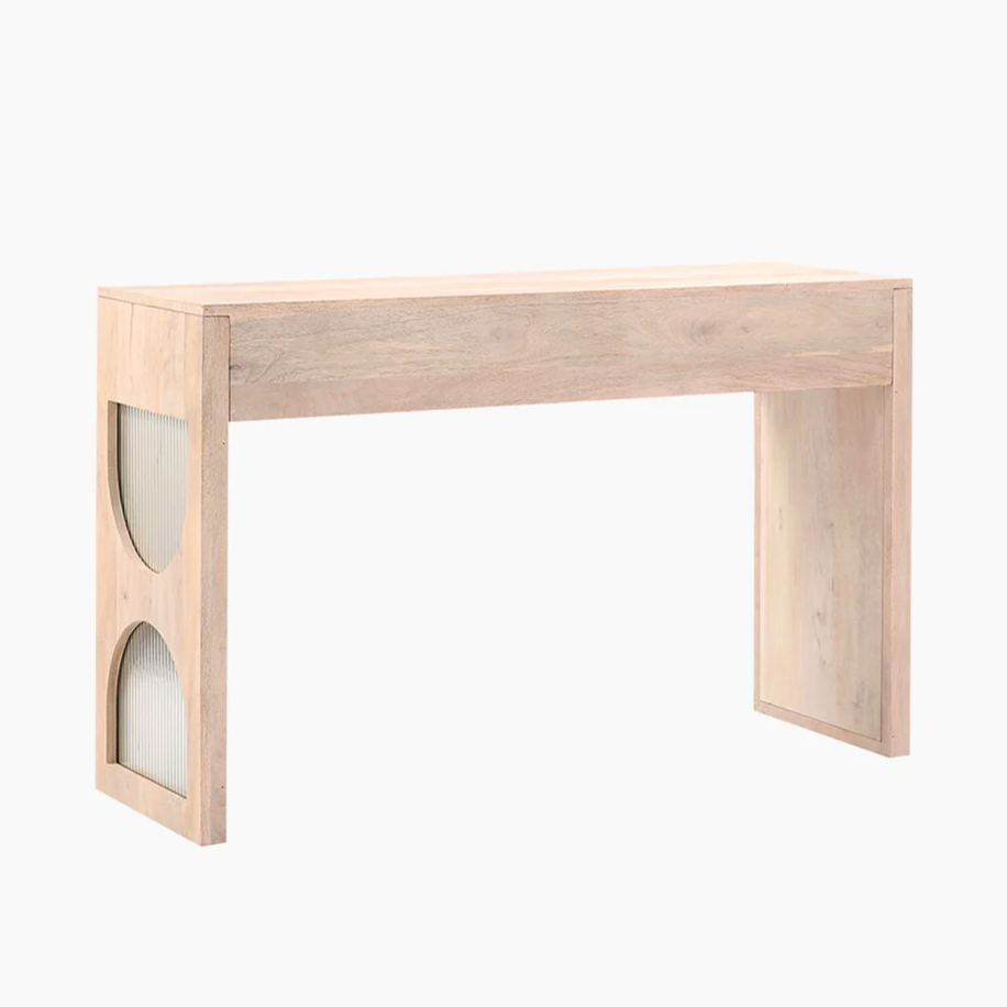 Natural Mango Wood Two-Drawer Console Table