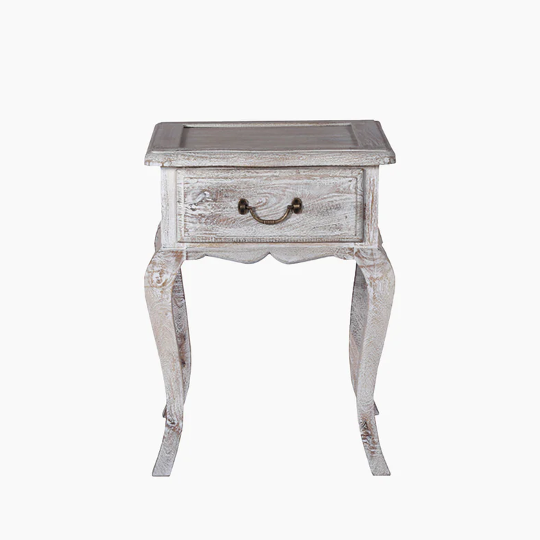 Rustic Grey Mango Wood Side Table