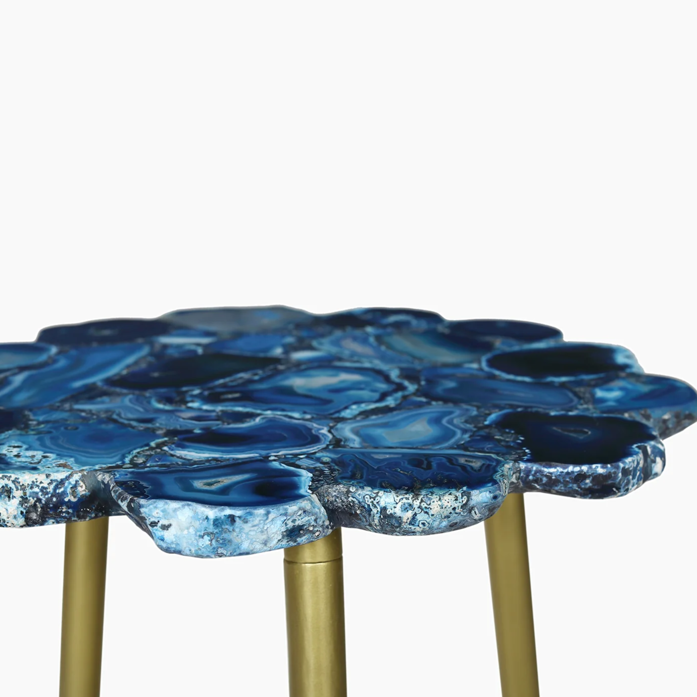 Blue Agate End Table with Tripod Legs