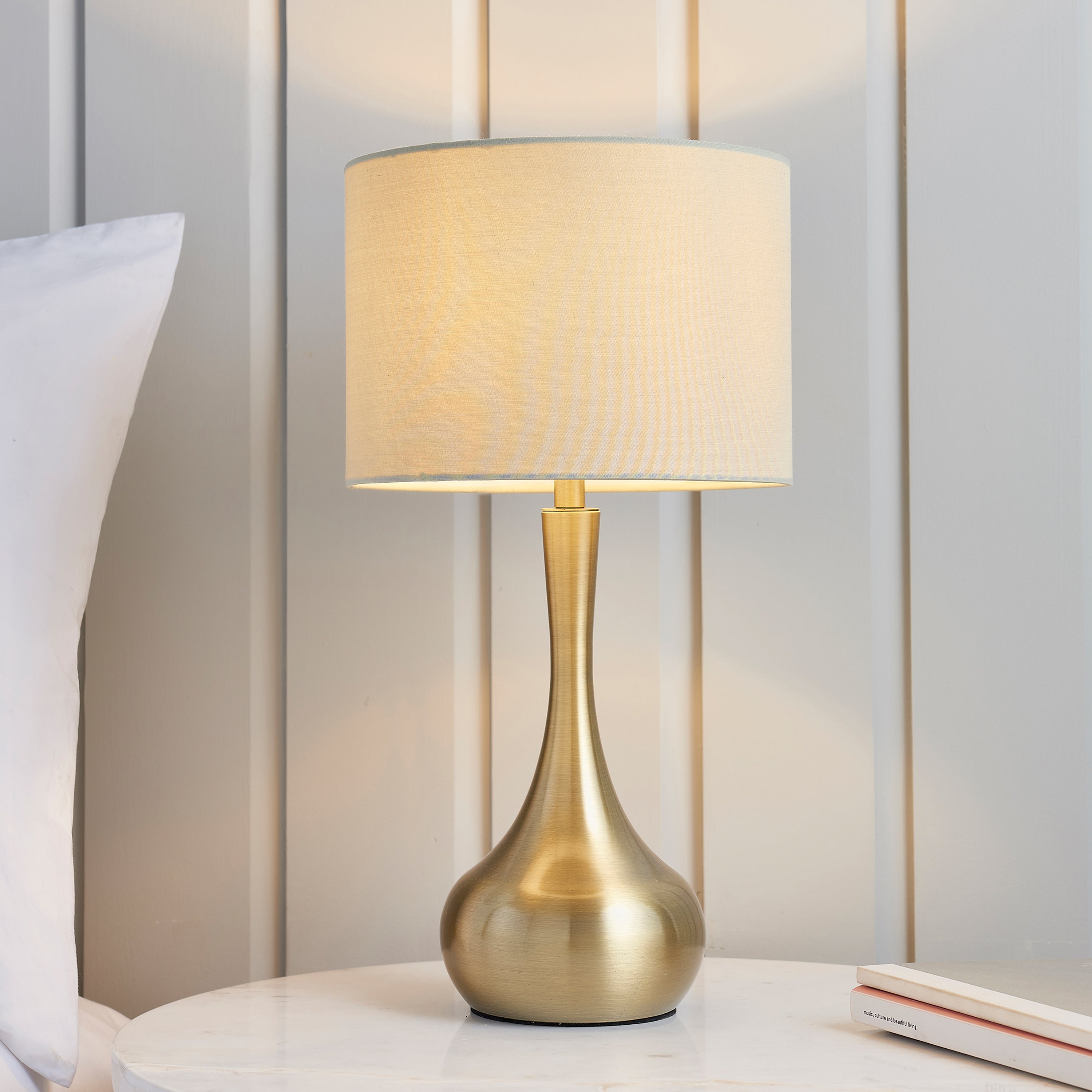 Karlet Table Lamp - Brass/Taupe