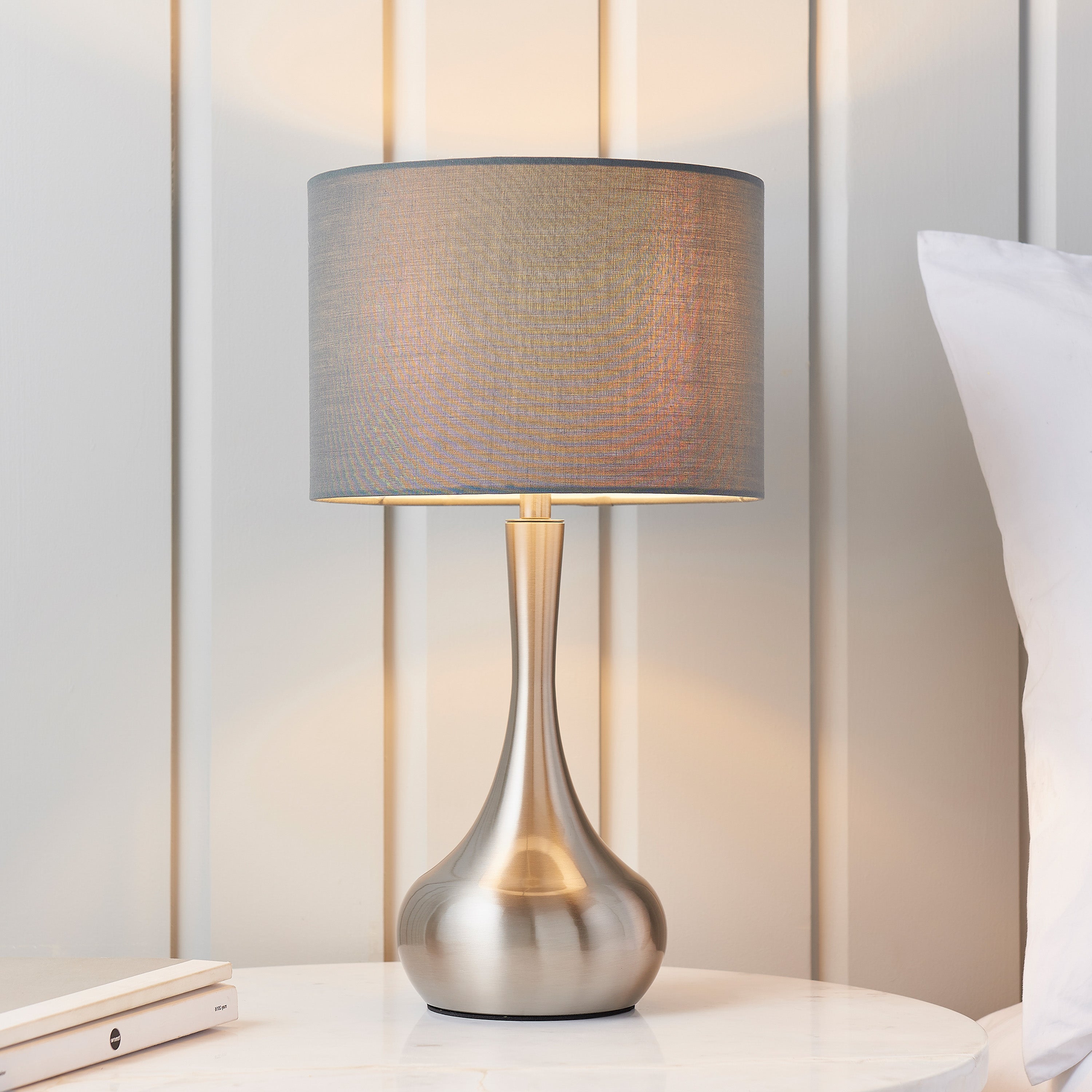 Karlet Table Lamp - Nickel/Dark Grey