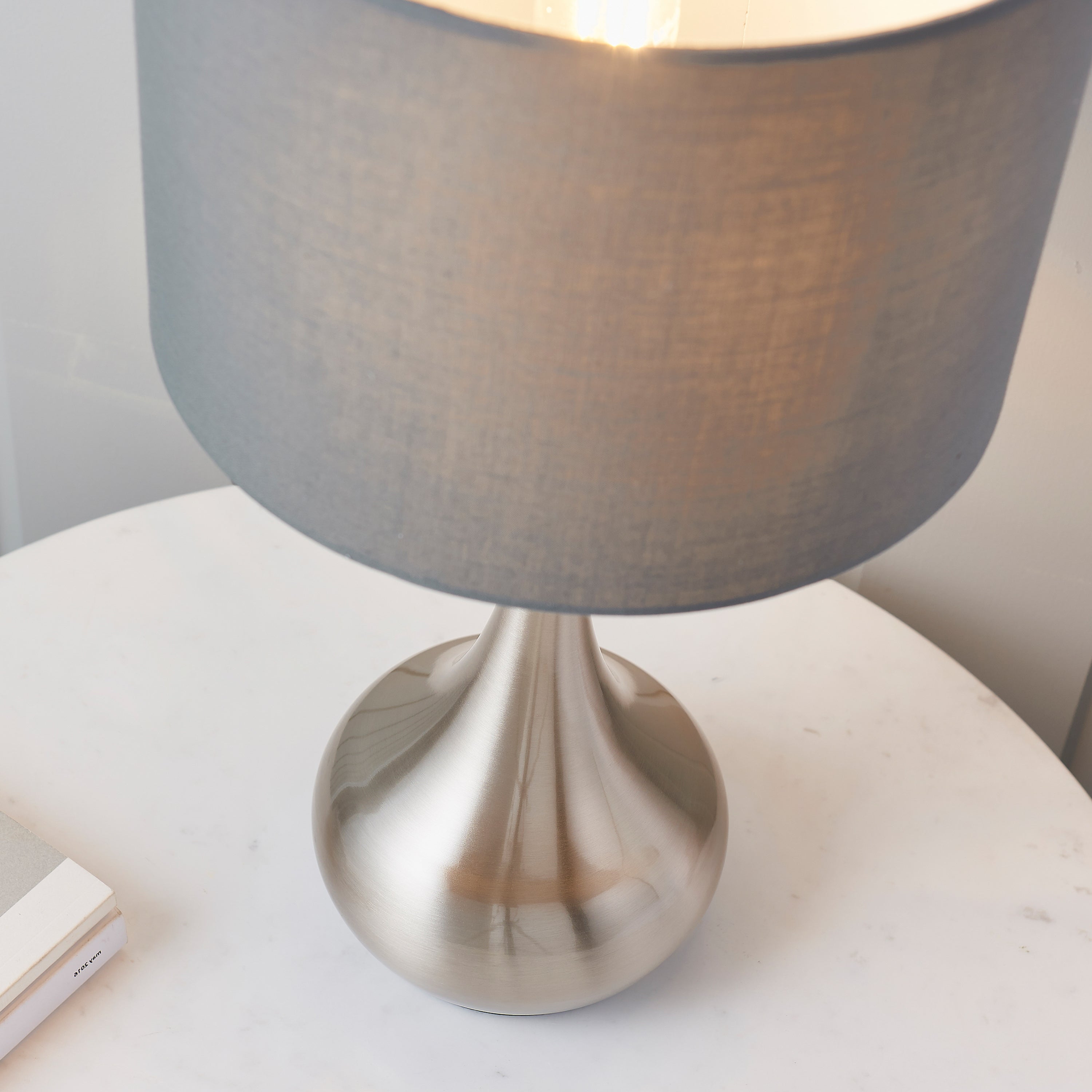 Karlet Table Lamp - Nickel/Dark Grey