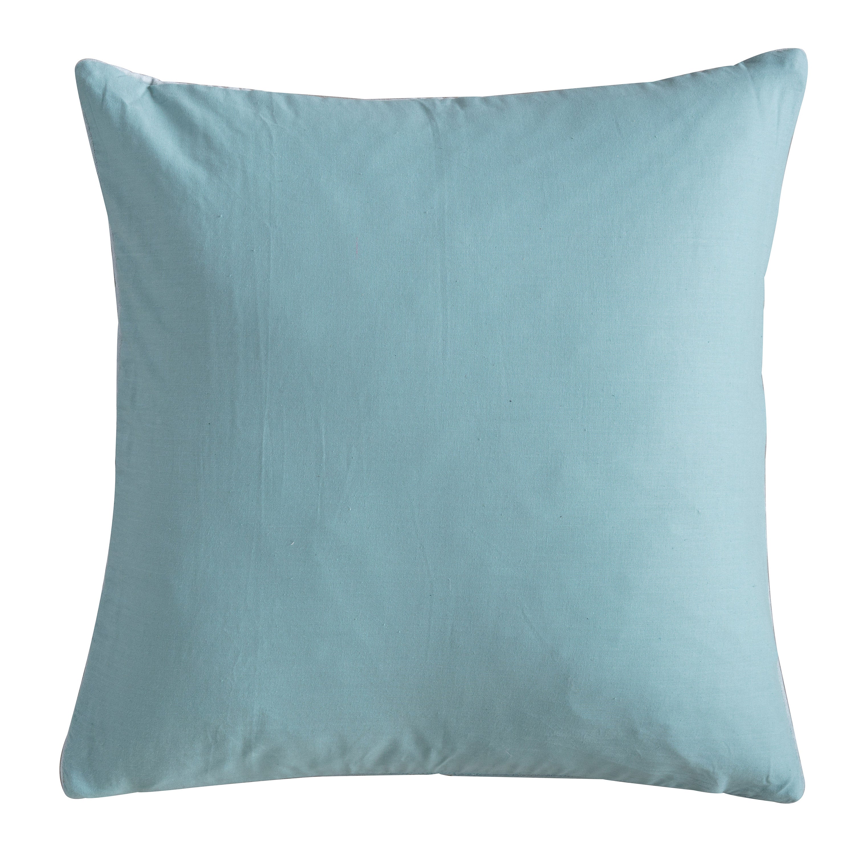 Quilted Cotton Velvet Cushion - Grey/Blue