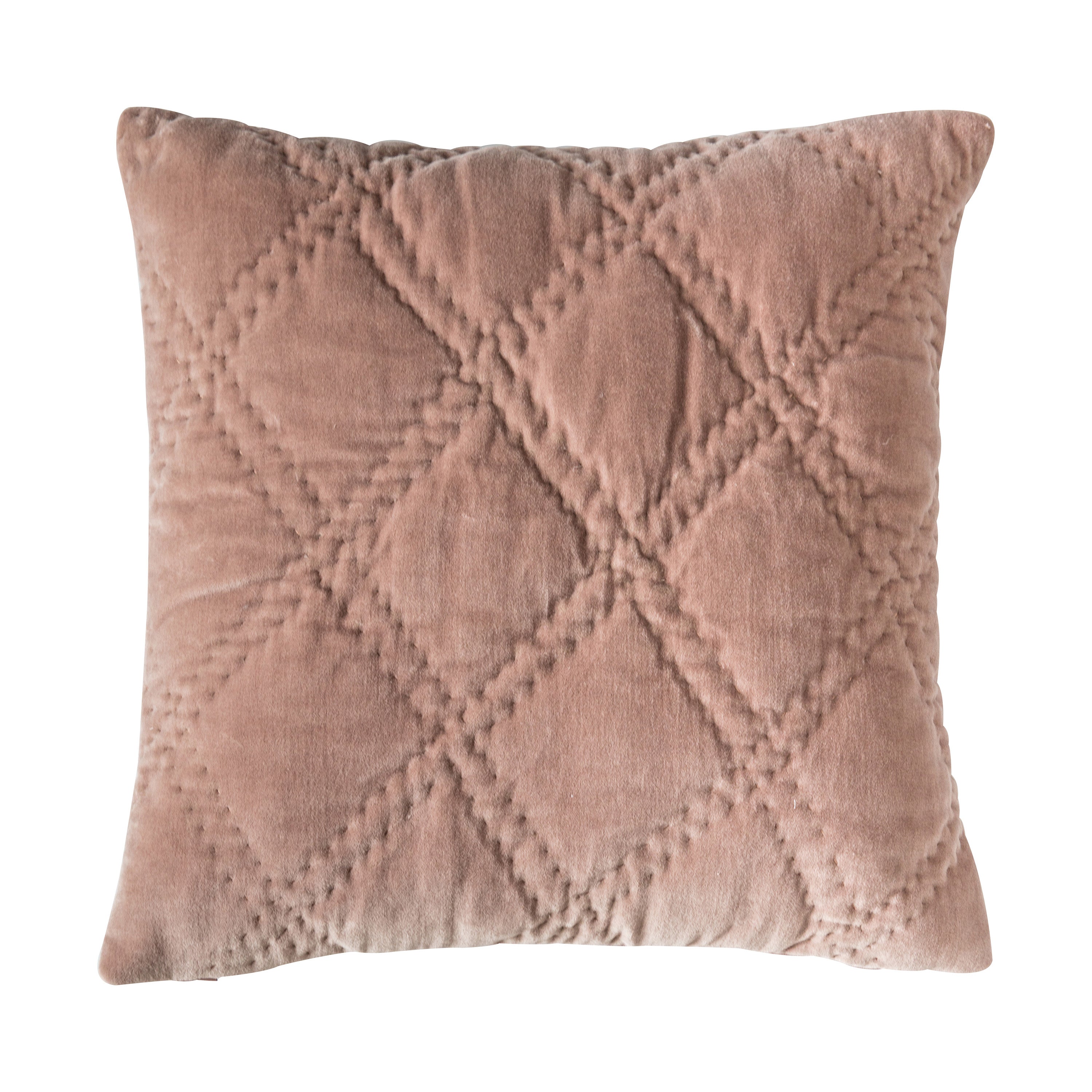 Quilted Cotton Velvet Cushion - Charcoal/Grey