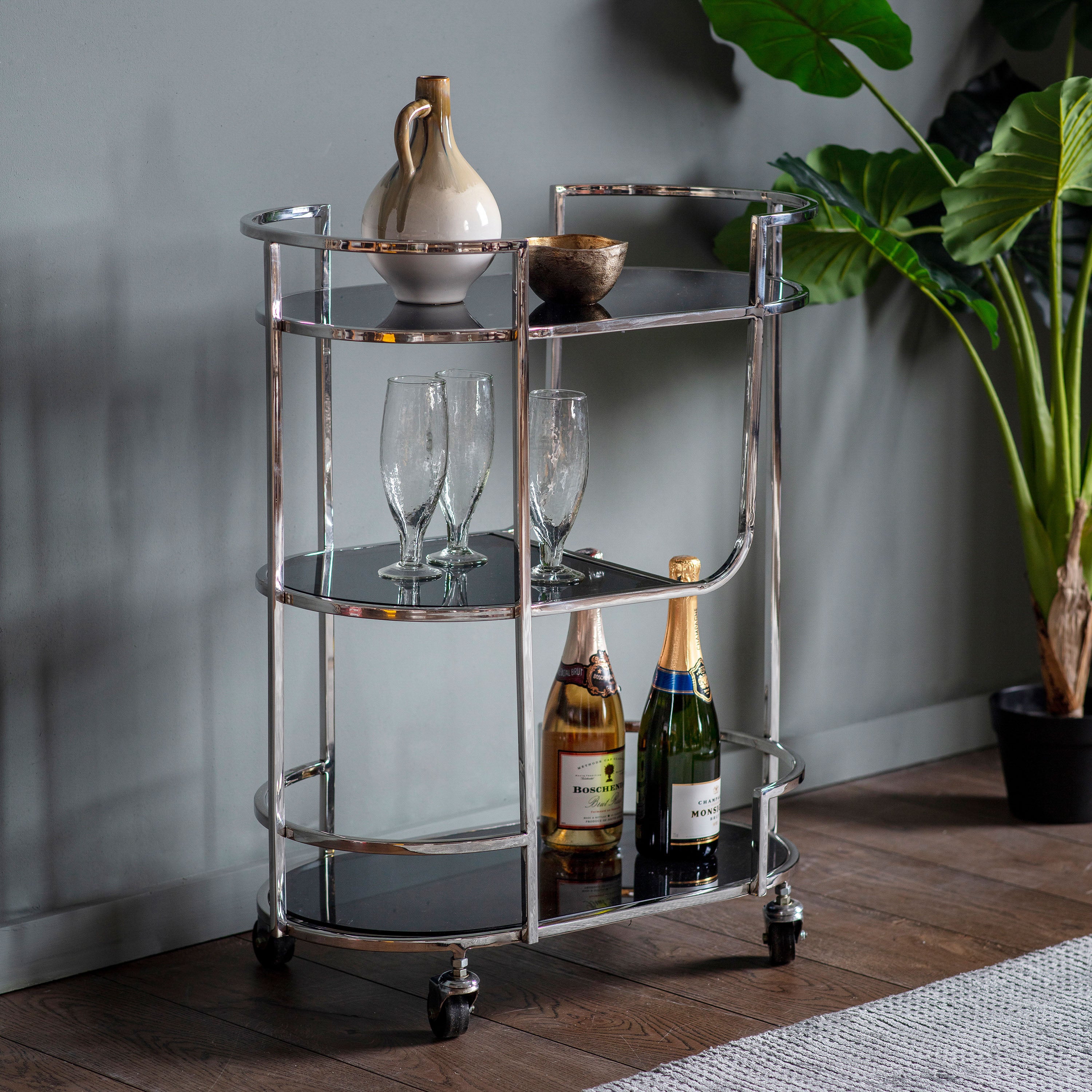 Beauchamp Drinks Trolley Silver