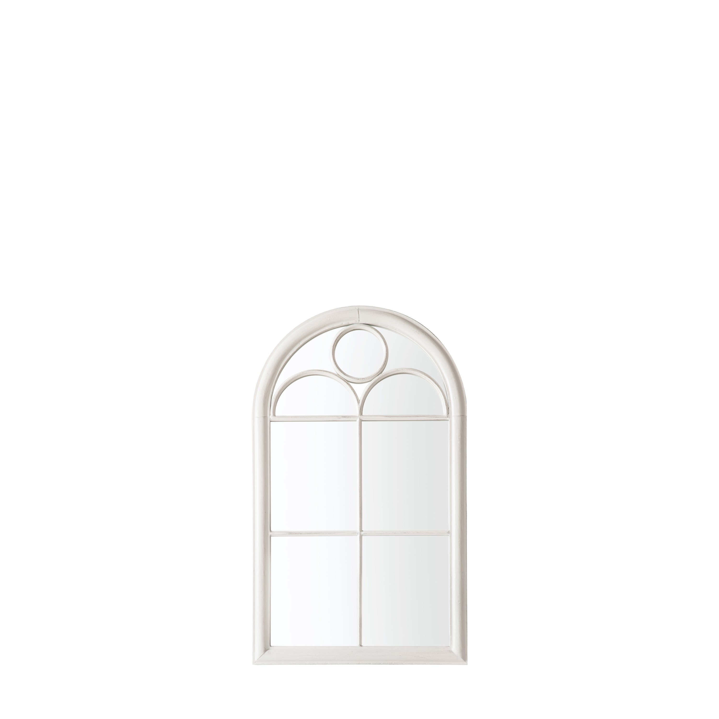 Outdoor White Arch Mirror