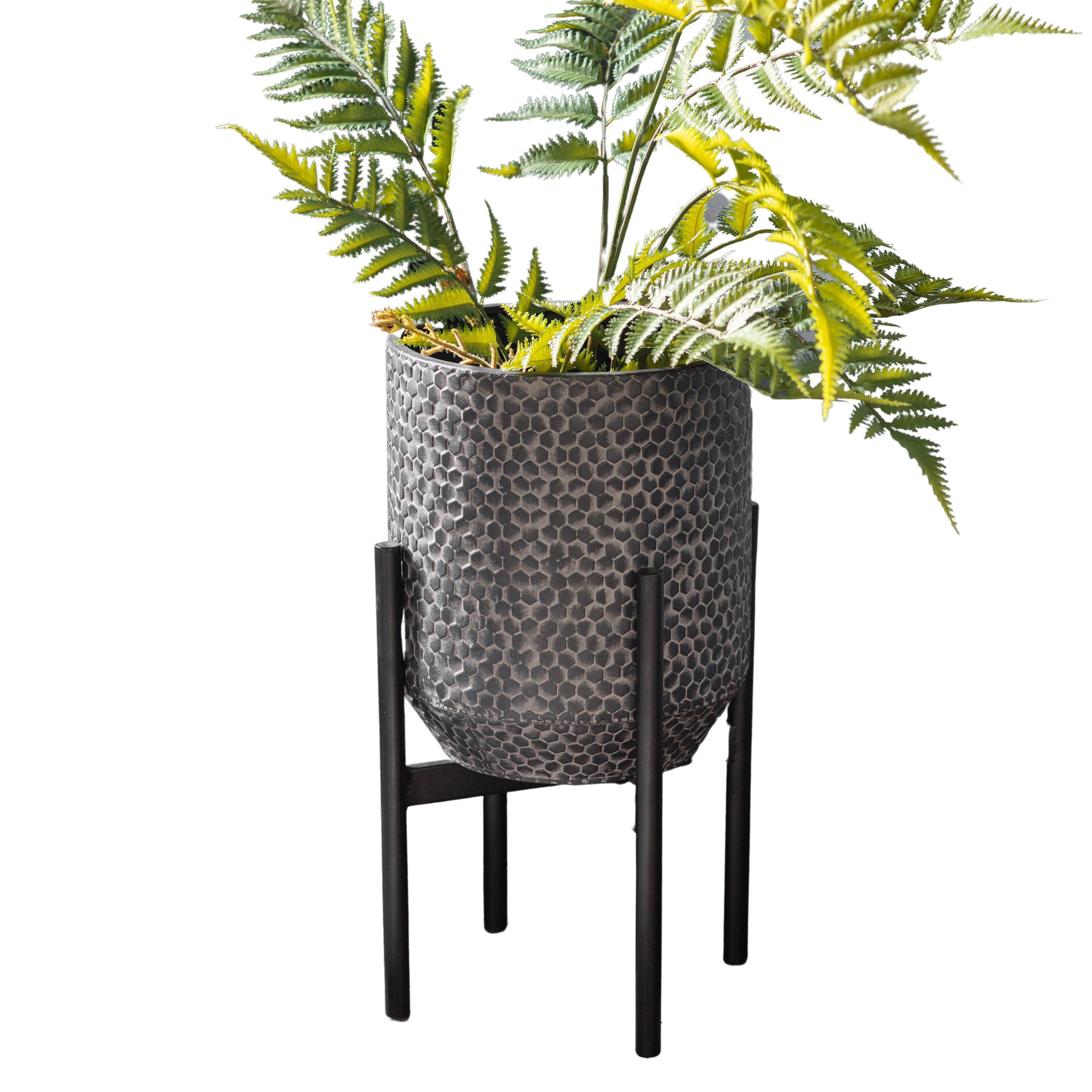 Cobus Metal Planter Black - Large/Medium