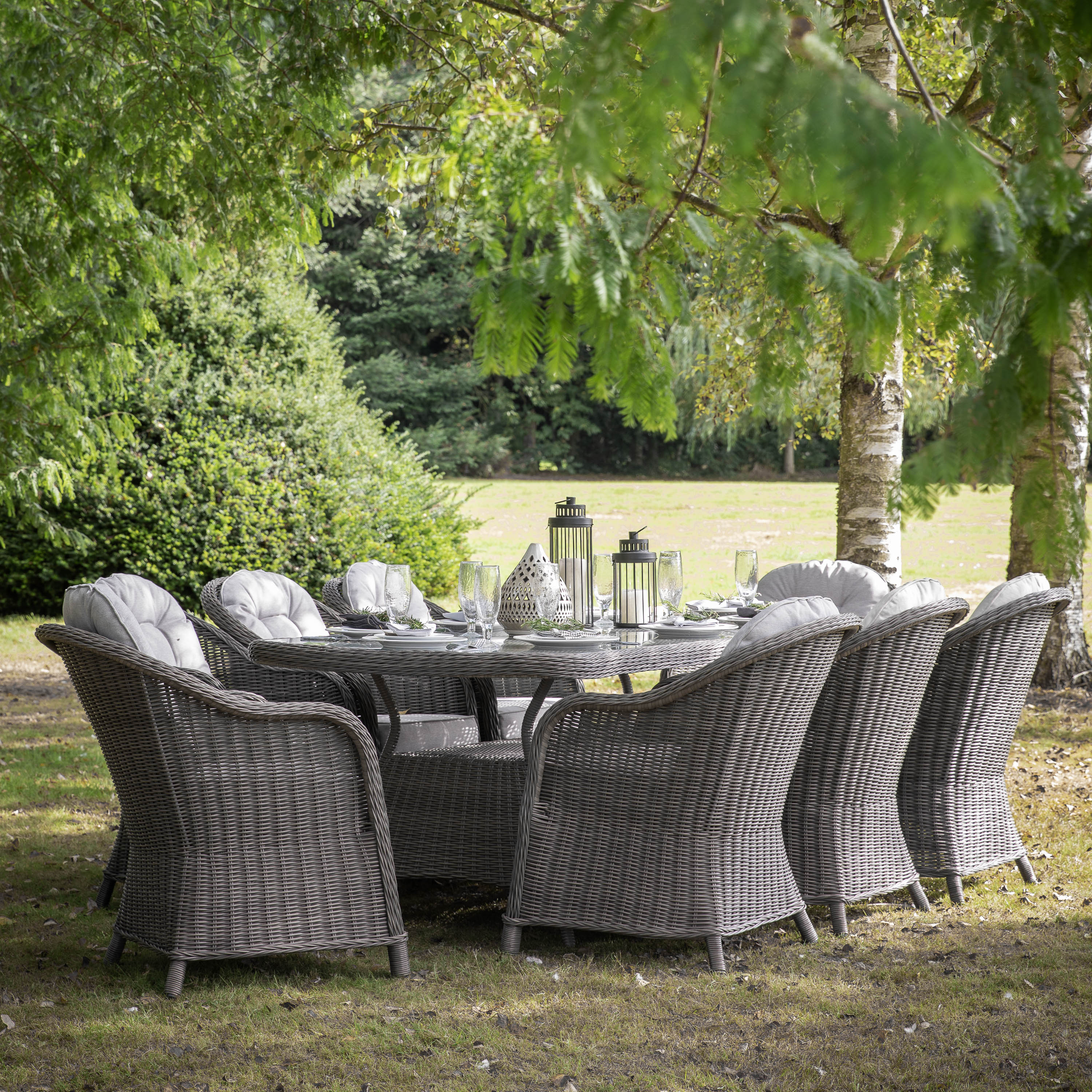 Aspire 8 Seater Dining Set Grey