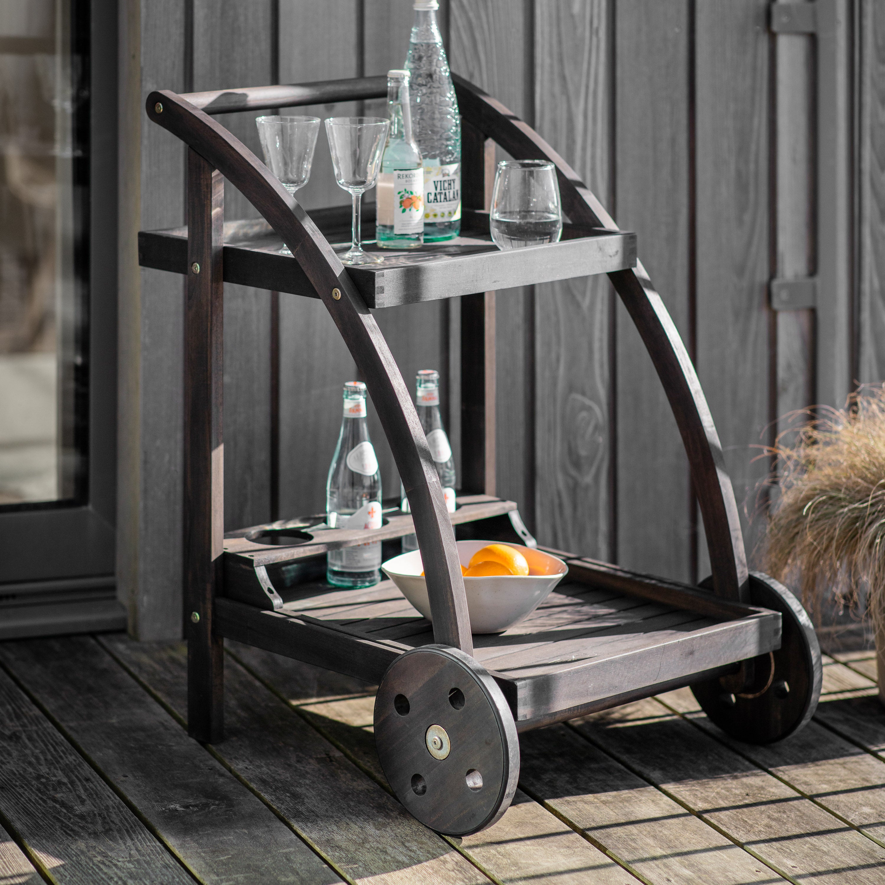 Black Outdoor Drinks Trolley