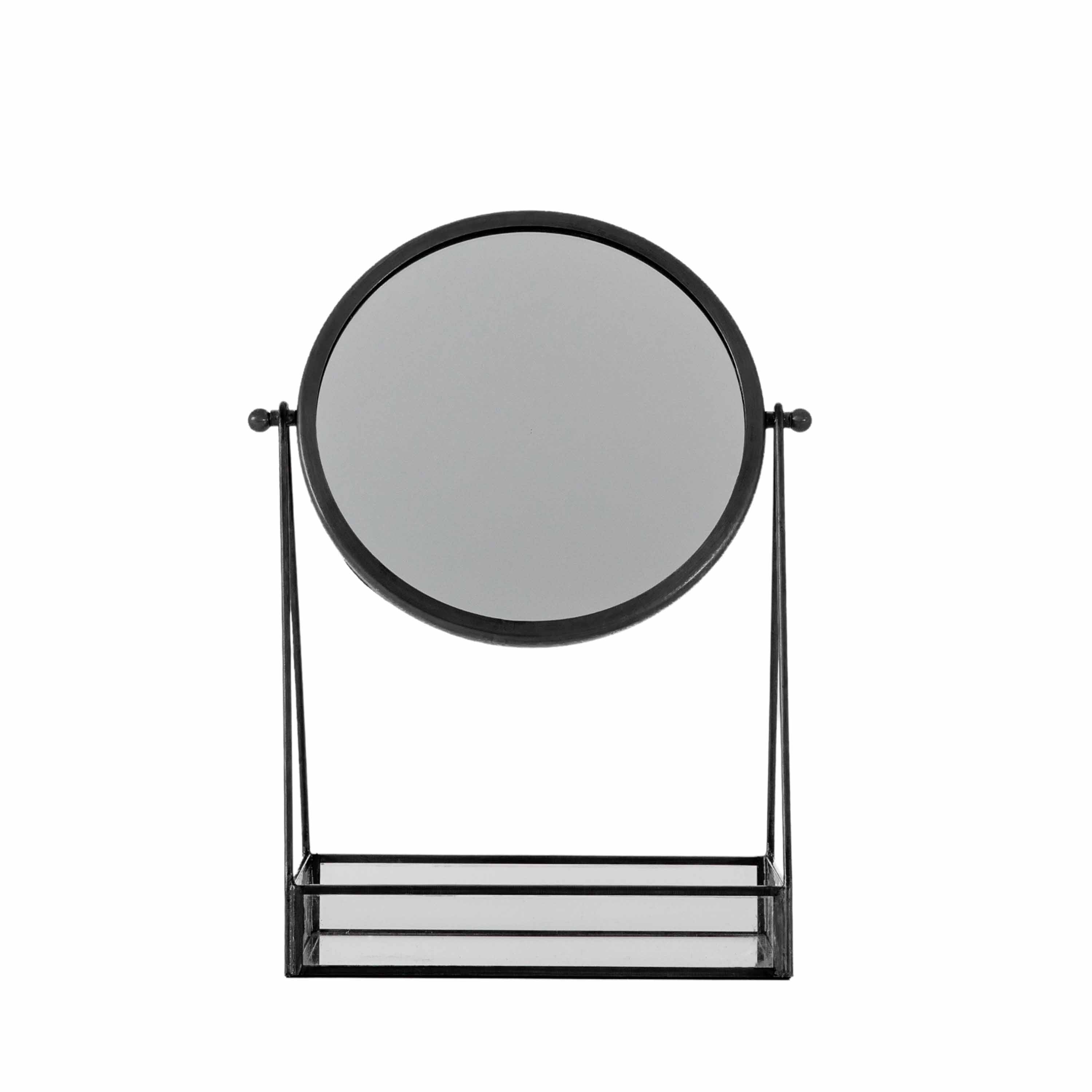 Lara Desk Mirror with Tray Black 220x140x335mm