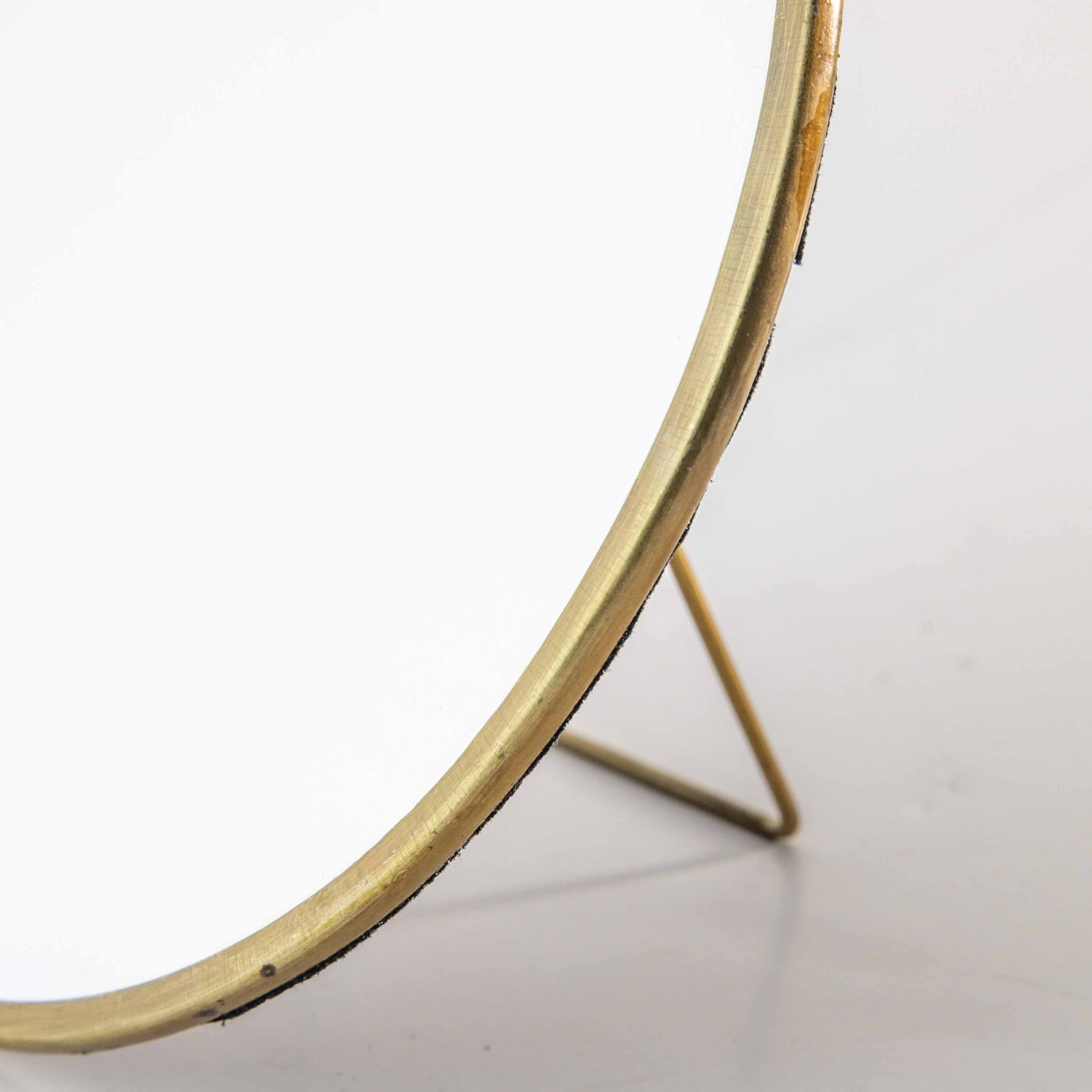 Nala Mirror with Stand Antique Brass D150mm