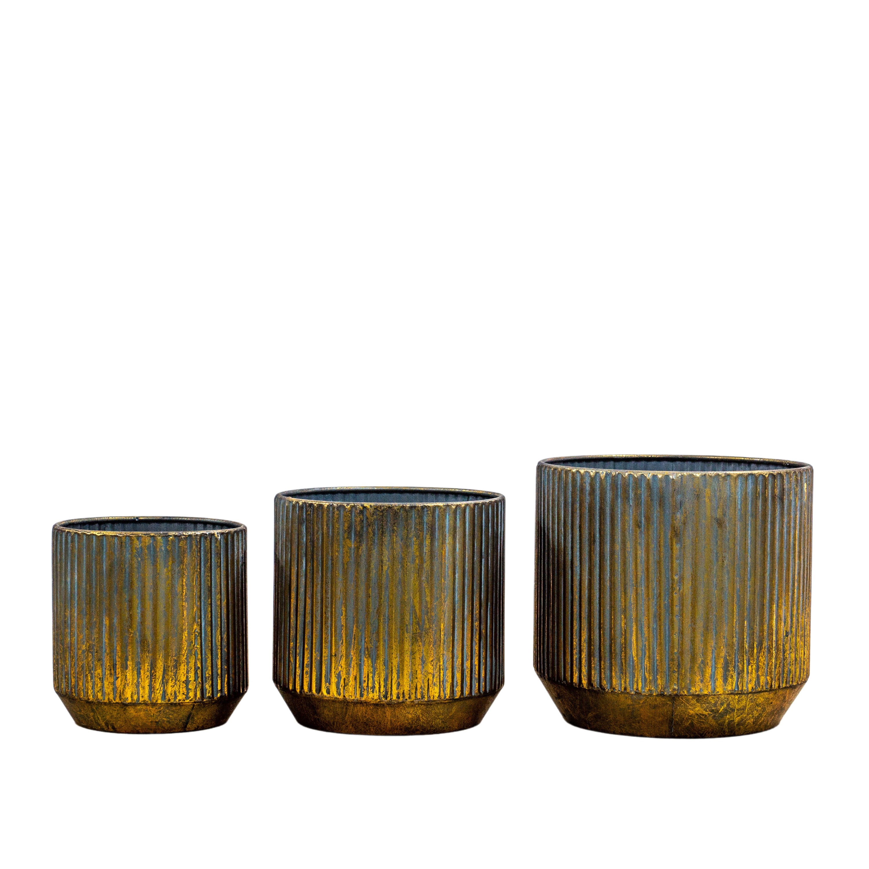 Evie Planter (Set of 3) Verdigris/Bronze