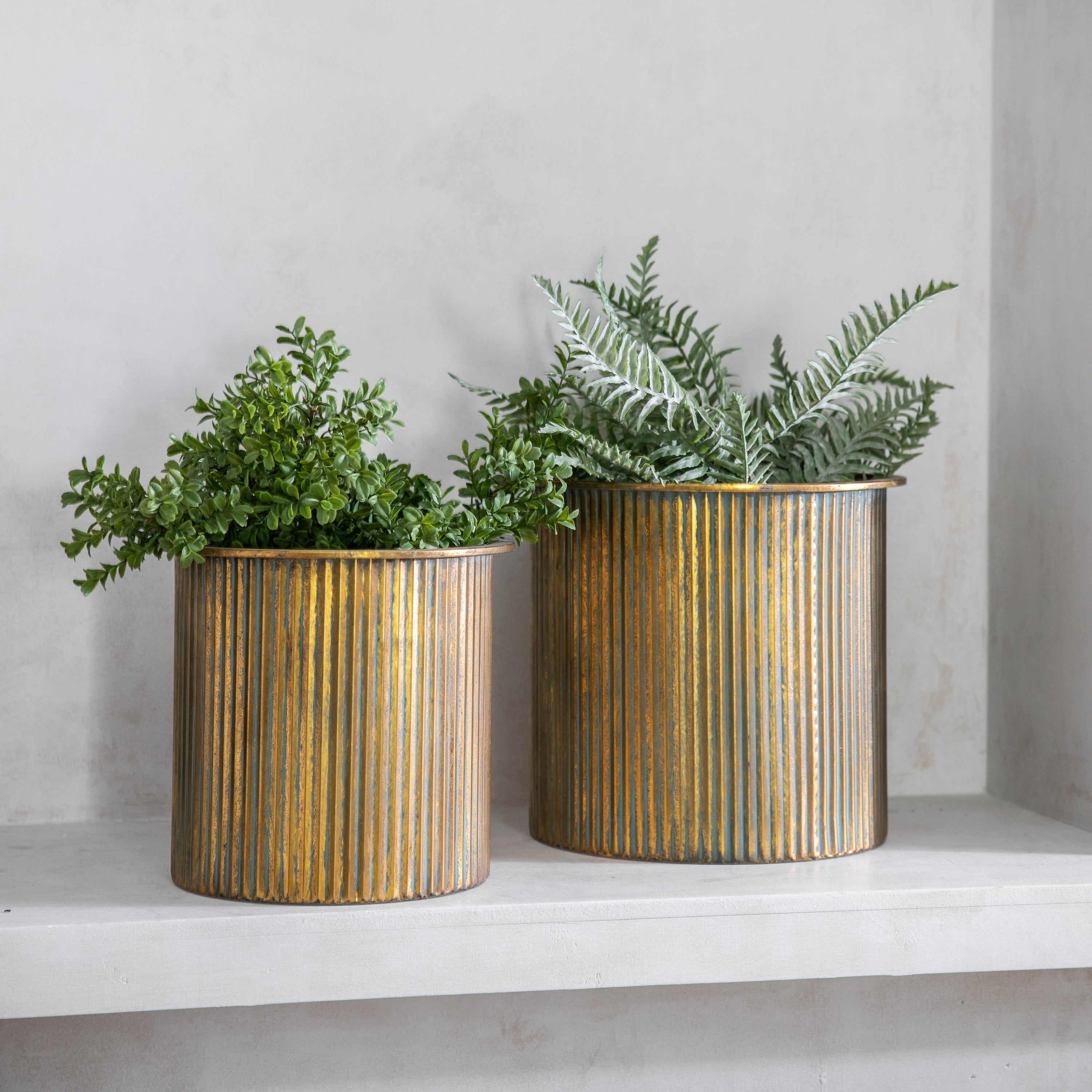 Evie Planter (Set of 3) Verdigris/Bronze