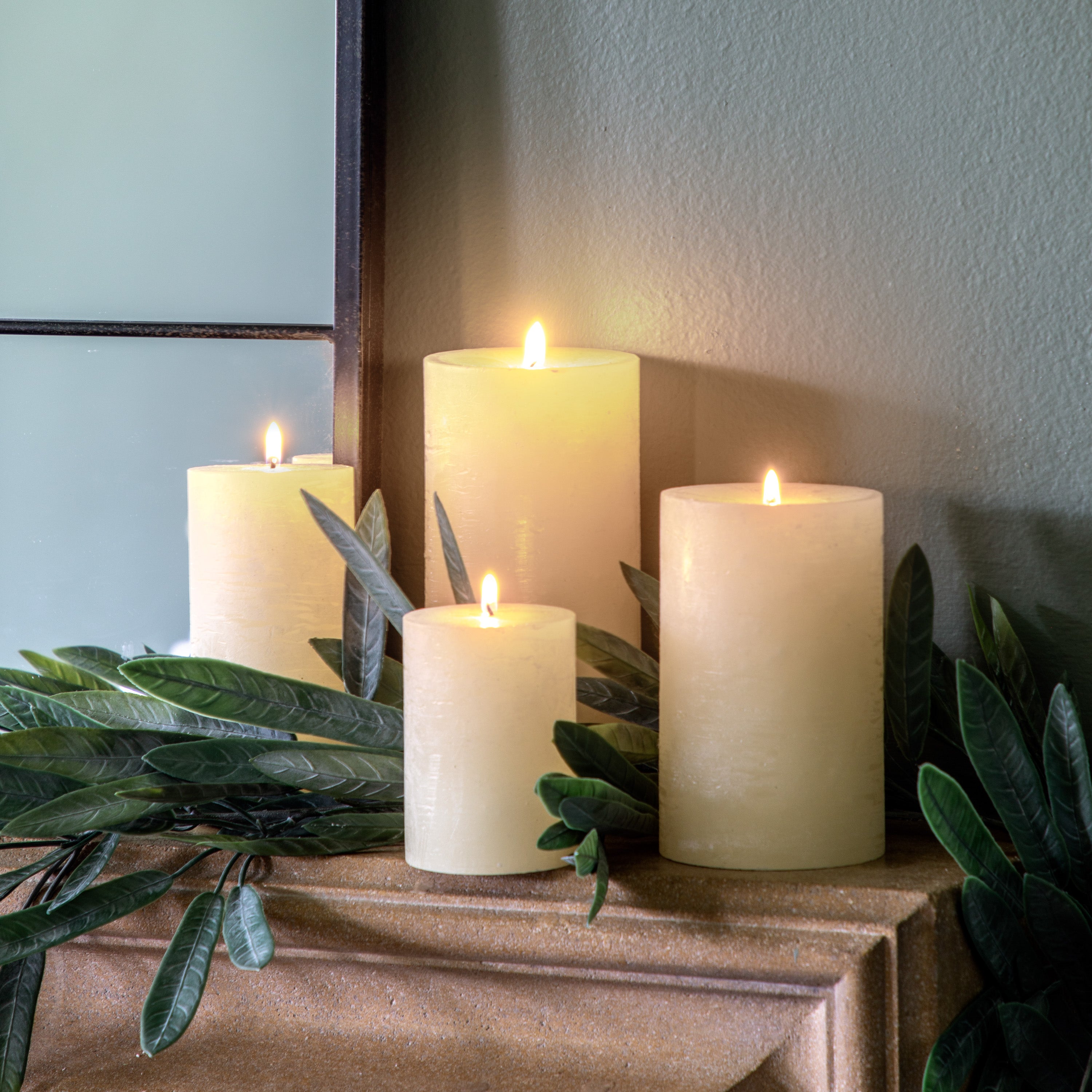 Pillar Candle Rustic Ivory - 4 Sizes