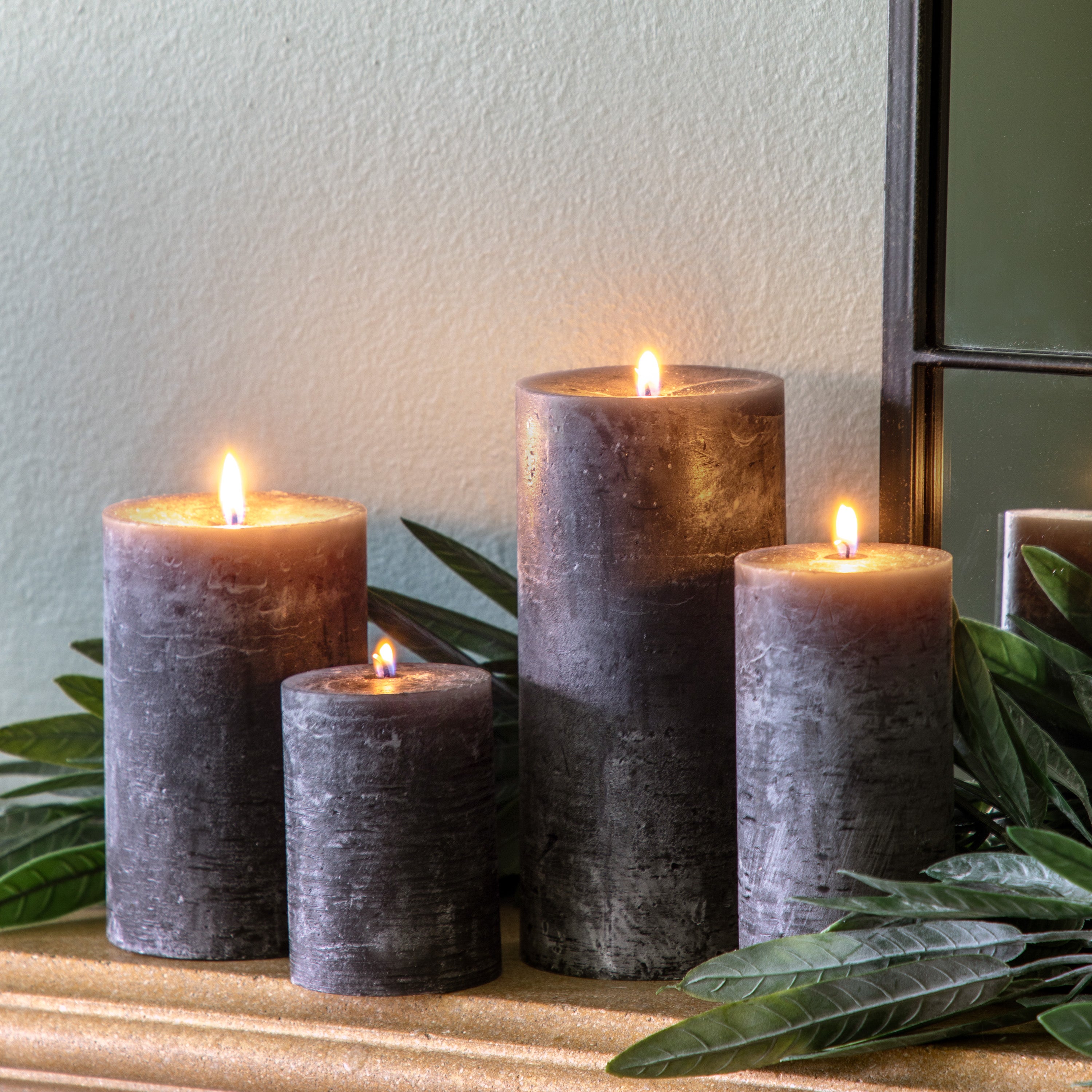 Pillar Candle Rustic Slate - 4 Sizes