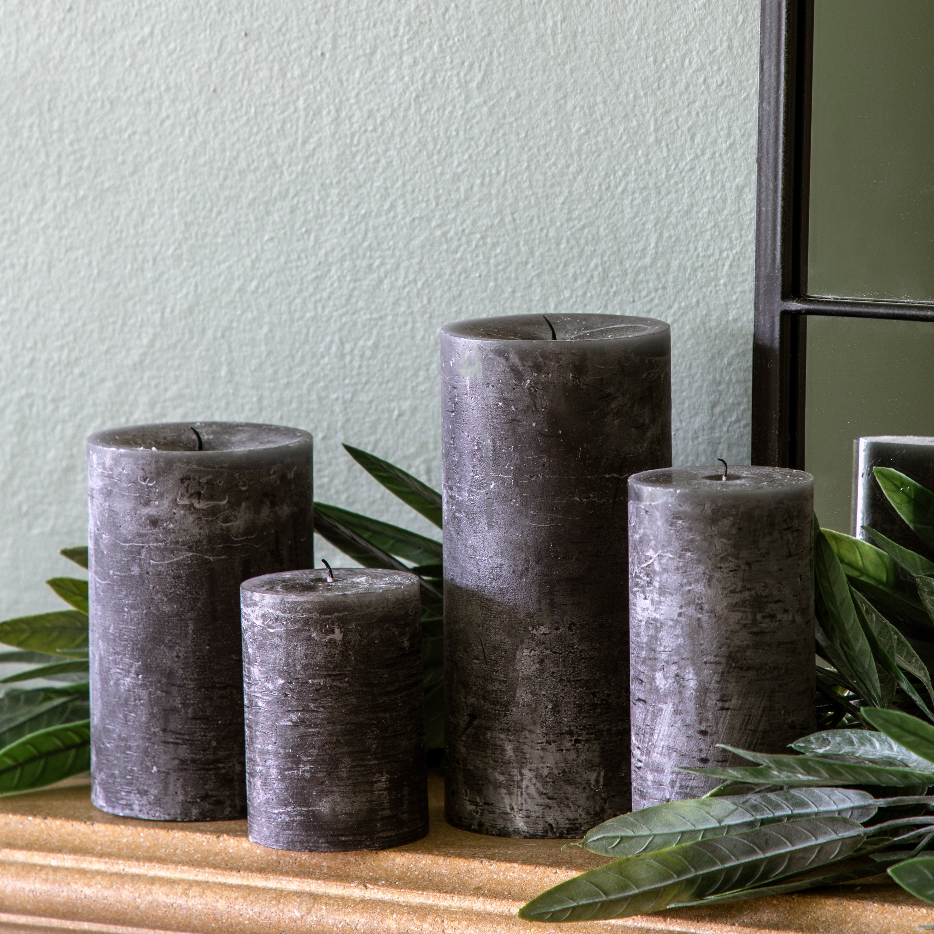 Pillar Candle Rustic Slate - 4 Sizes