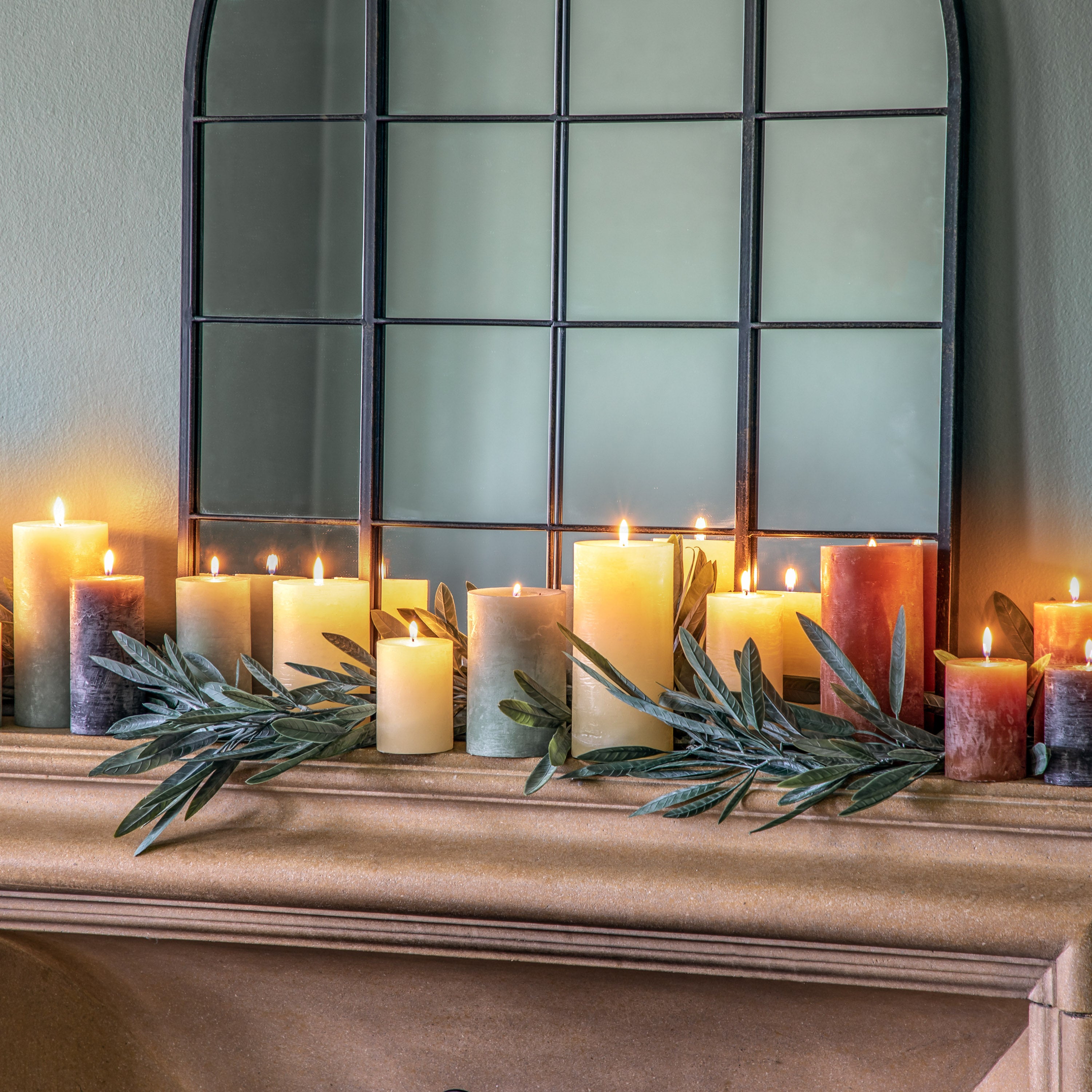 Pillar Candle Rustic Slate - 4 Sizes