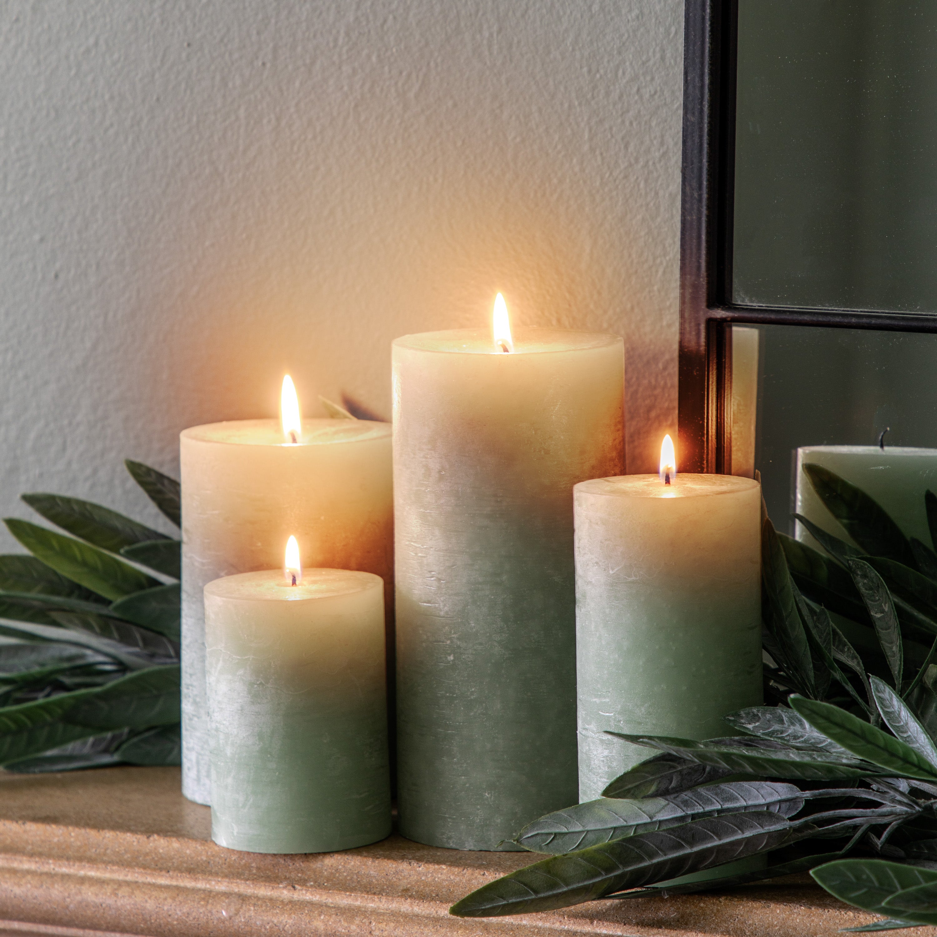 Pillar Candle Rustic Sage - 4 Sizes