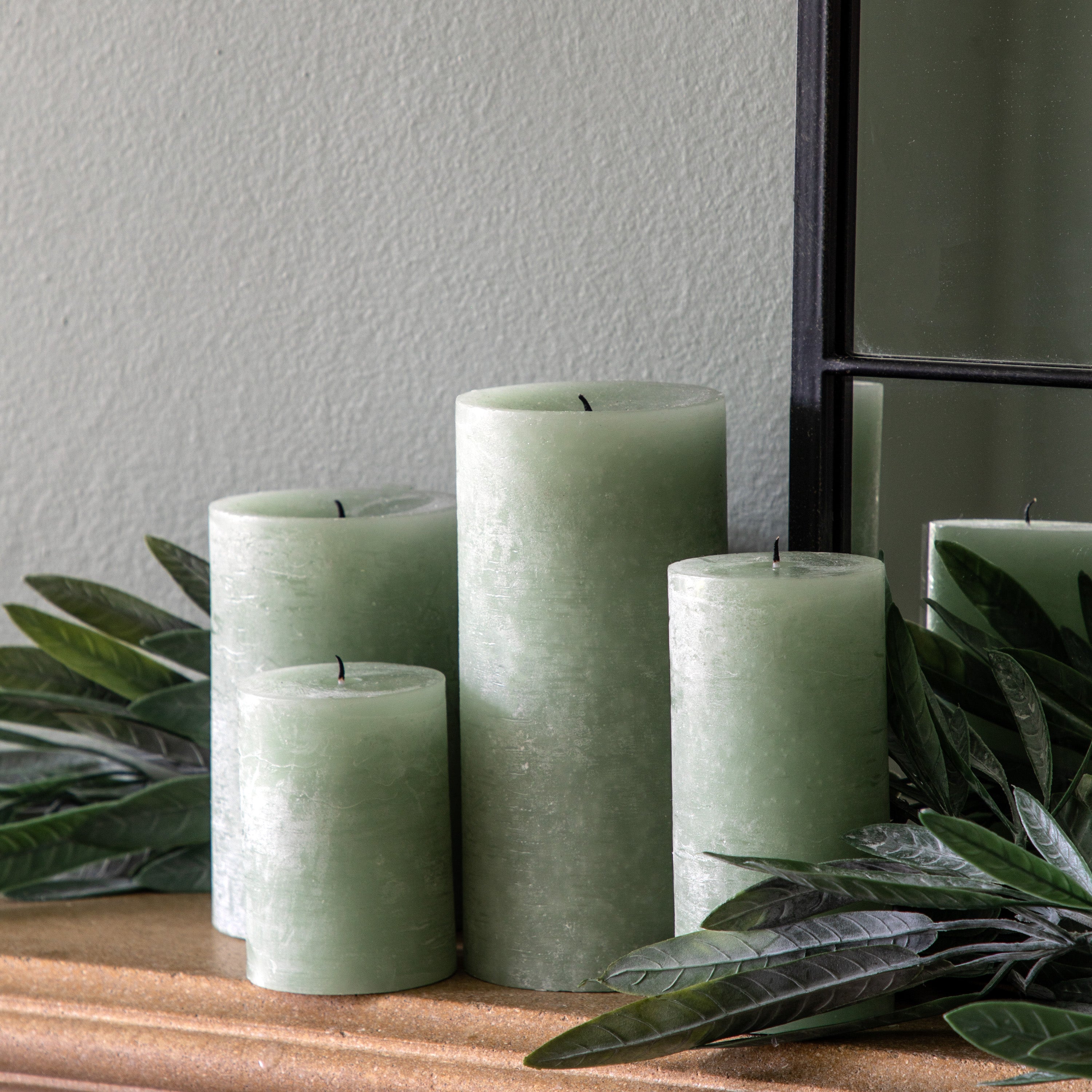 Pillar Candle Rustic Sage - 4 Sizes