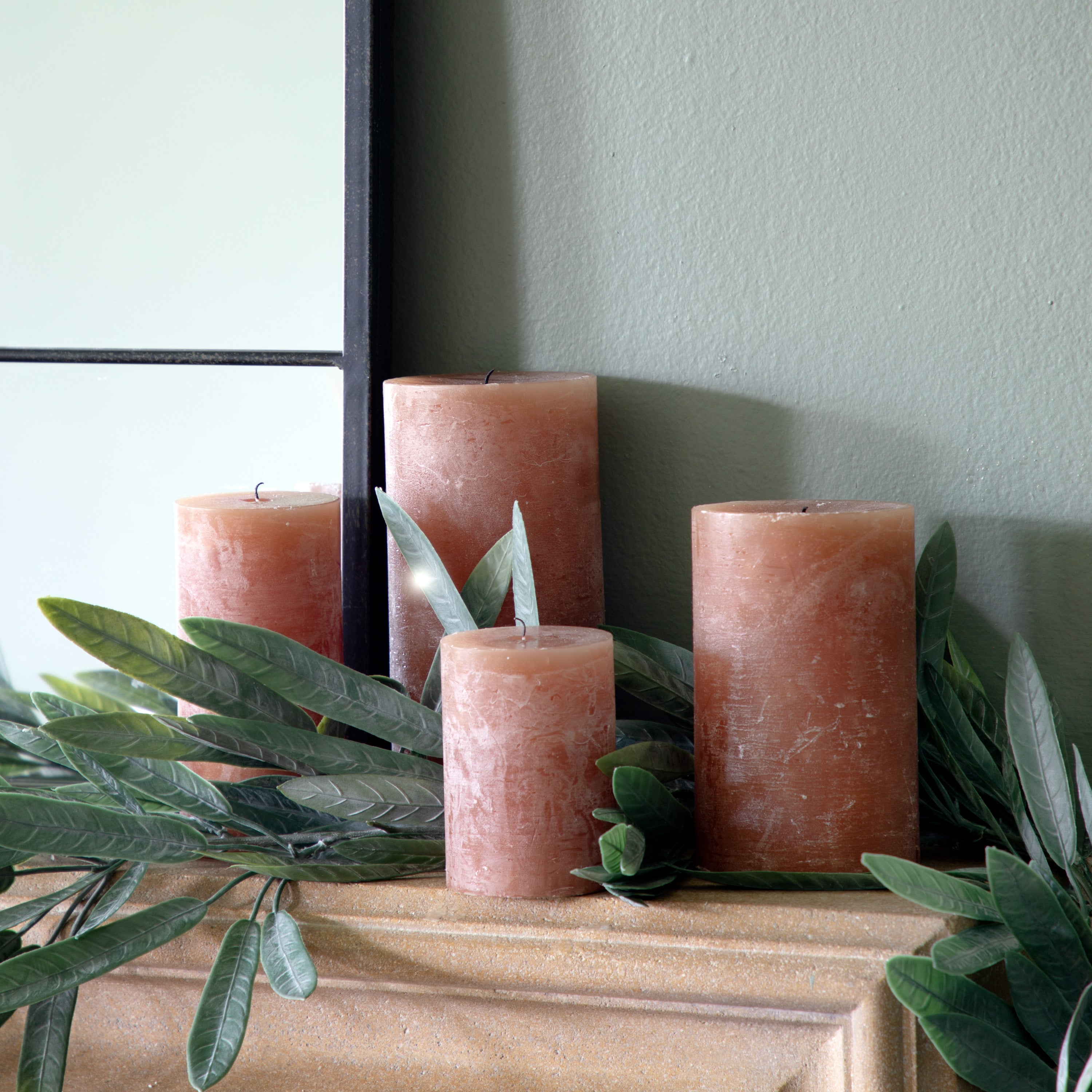 Pillar Candle Rustic Amber - 4 Sizes