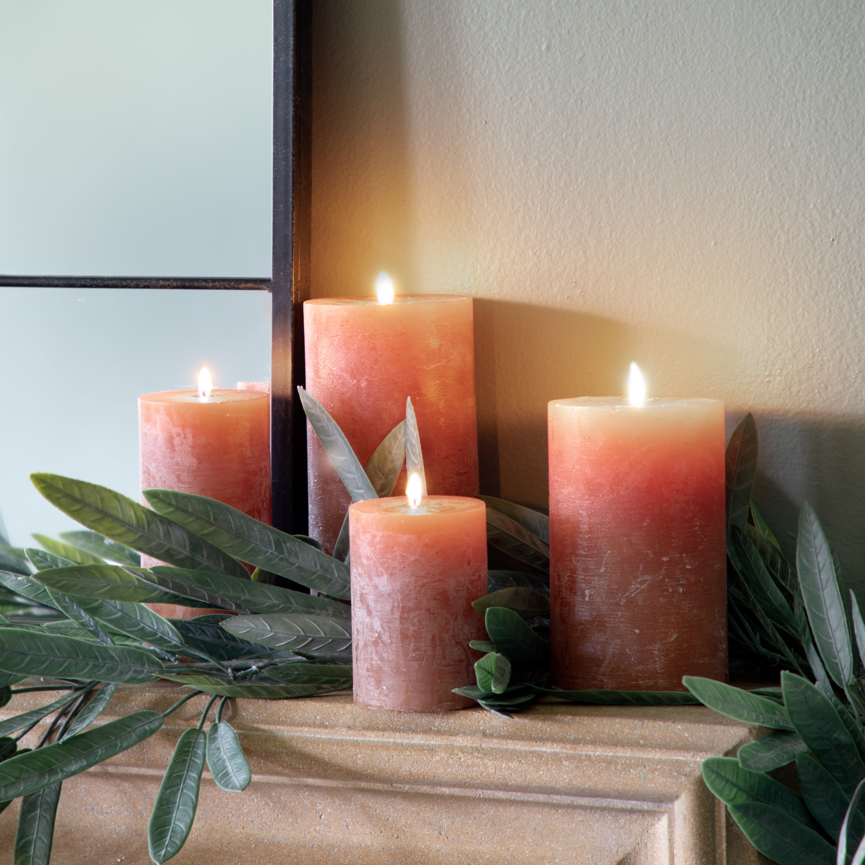 Pillar Candle Rustic Amber - 4 Sizes