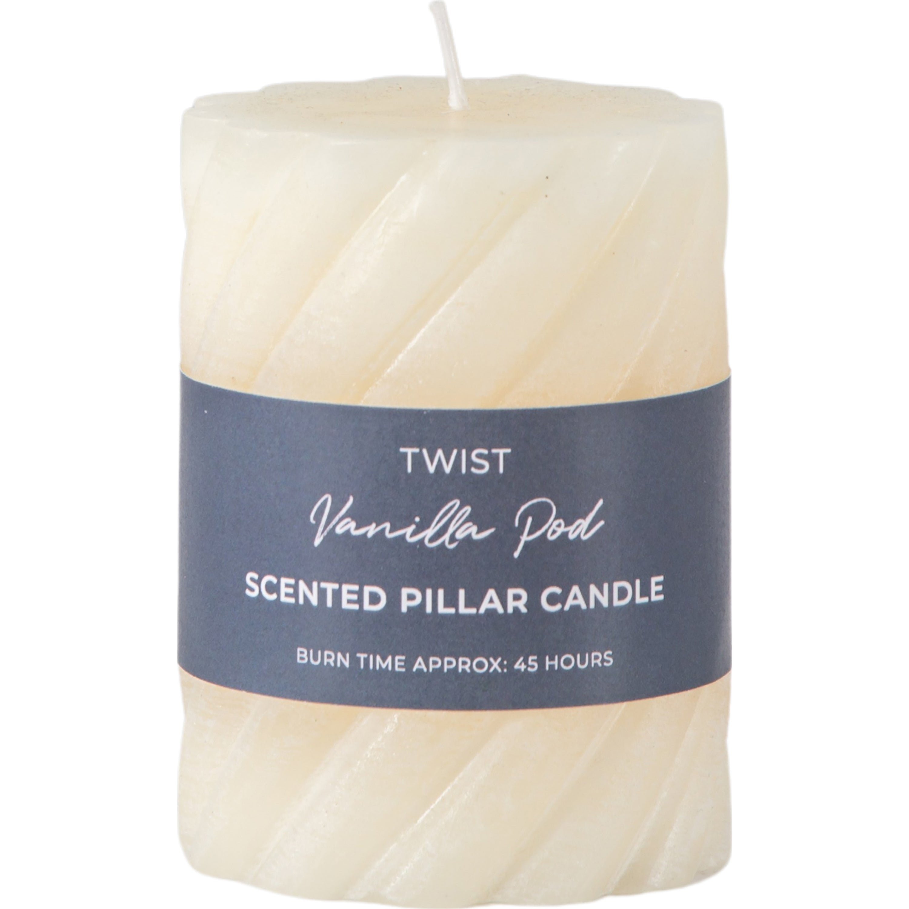 Vanilla Pillar Candle Twist Ivory (2 packs) - 3 Sizes