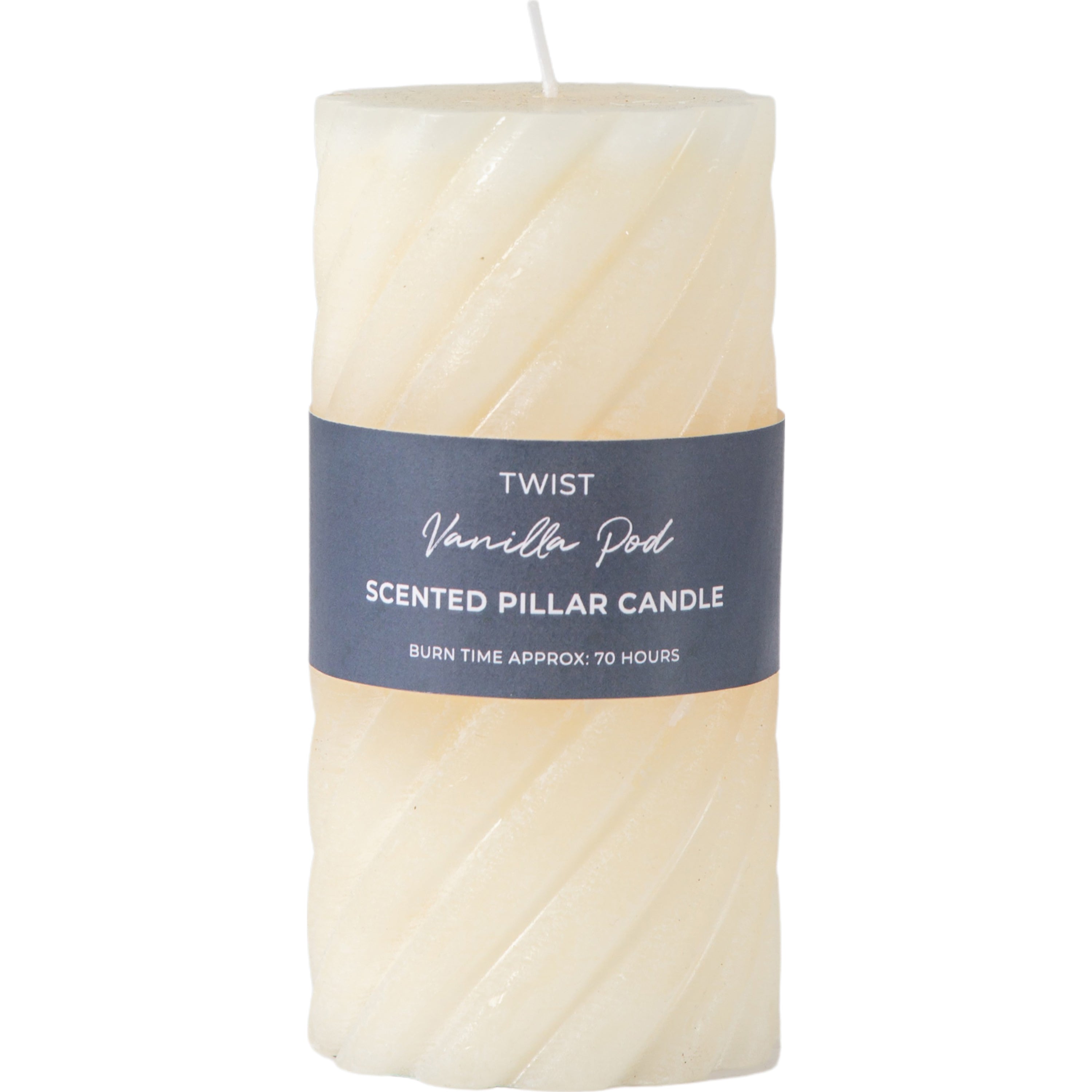 Vanilla Pillar Candle Twist Ivory (2 packs) - 3 Sizes