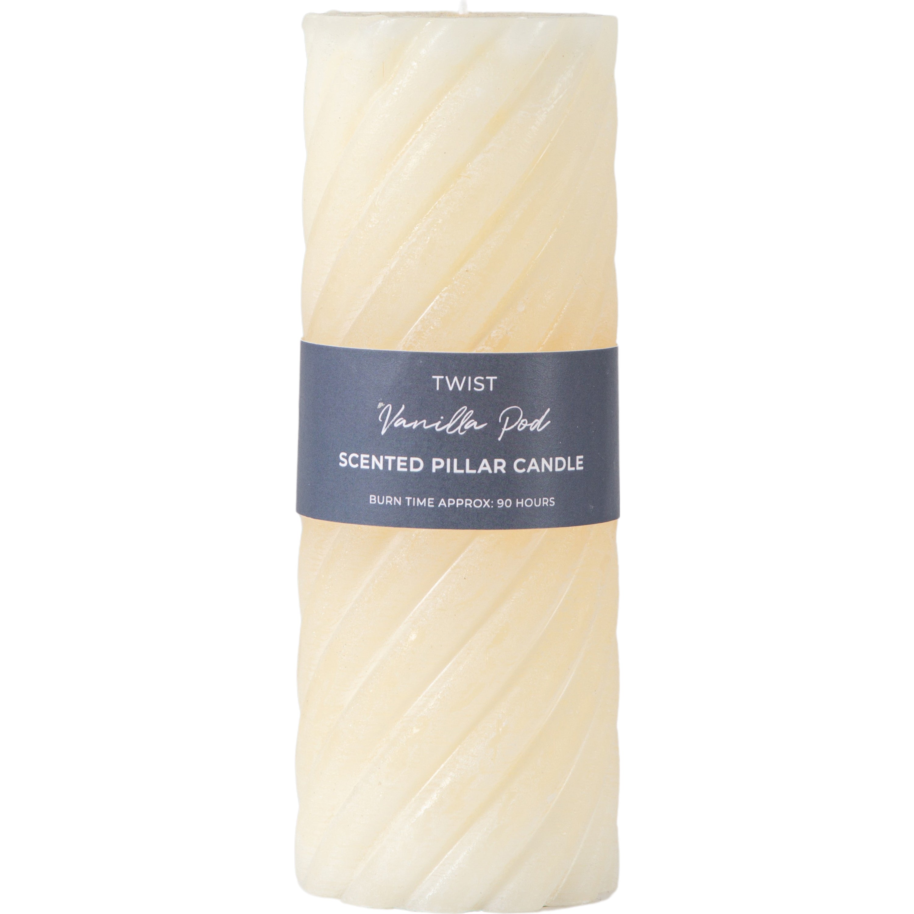 Vanilla Pillar Candle Twist Ivory (2 packs) - 3 Sizes