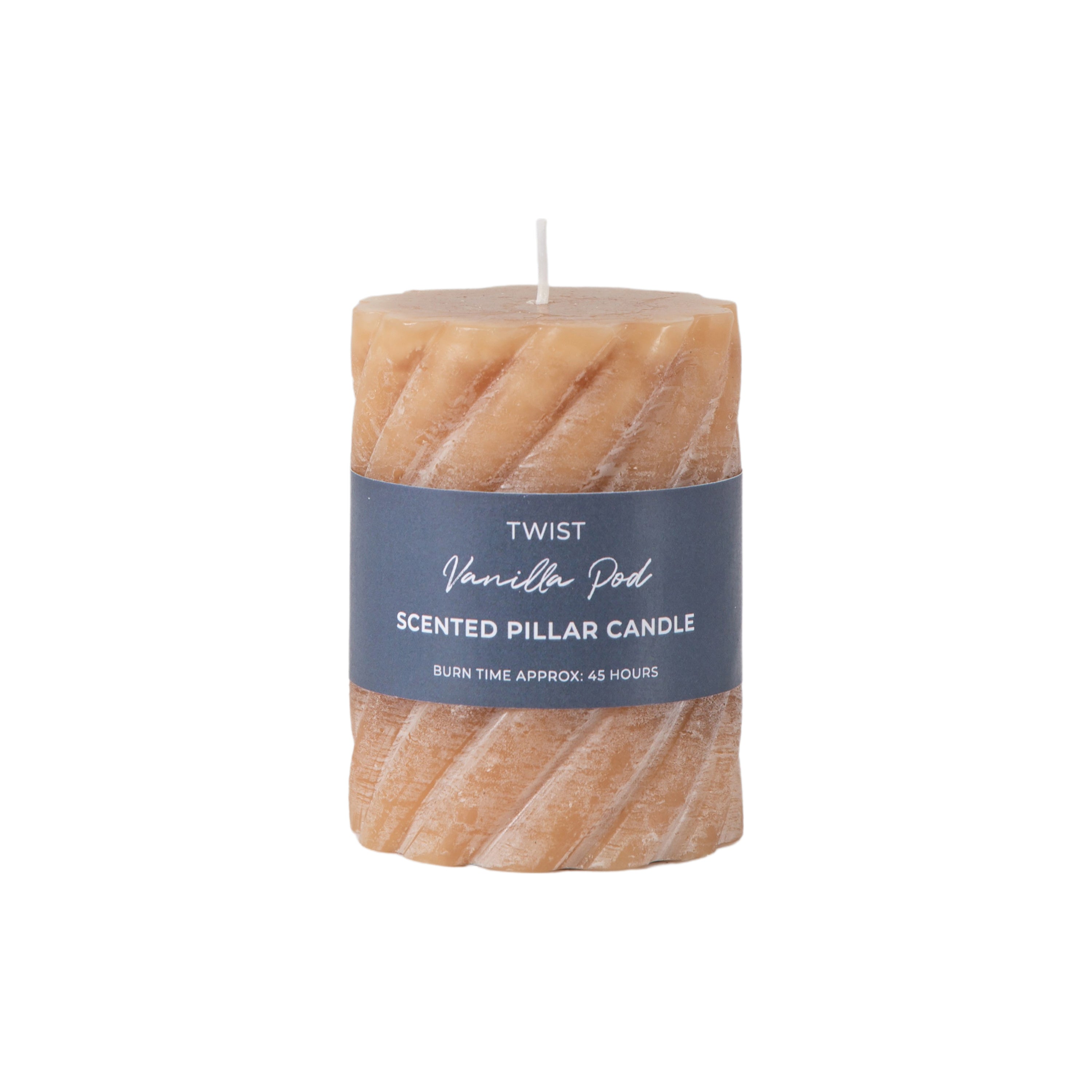 Vanilla Pillar Candle Twist Amber (2 Packs) - 3 Sizes