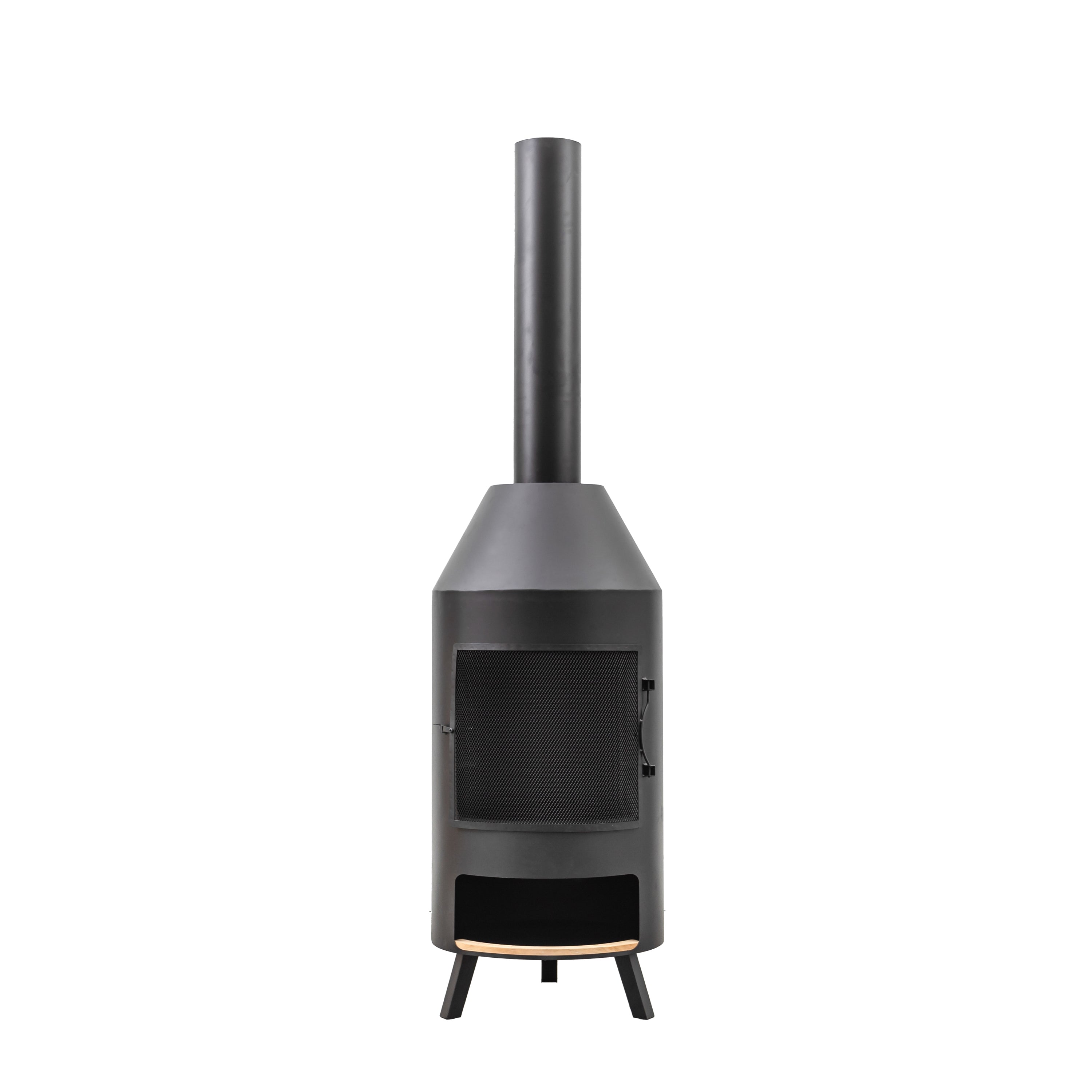 Black Chiminea with Pizza Shelf